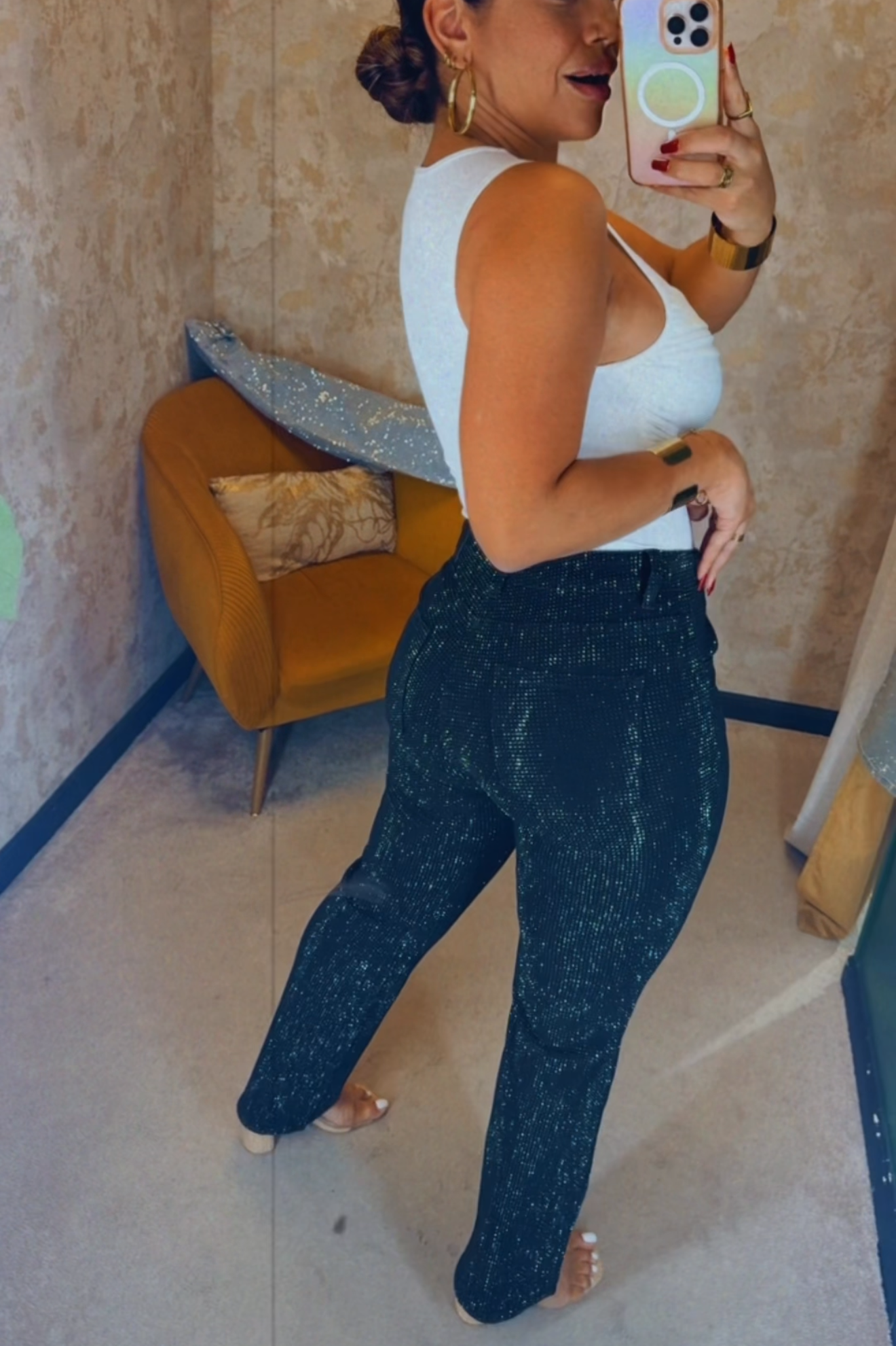 Diamonds denim - Jean à paillettes noir