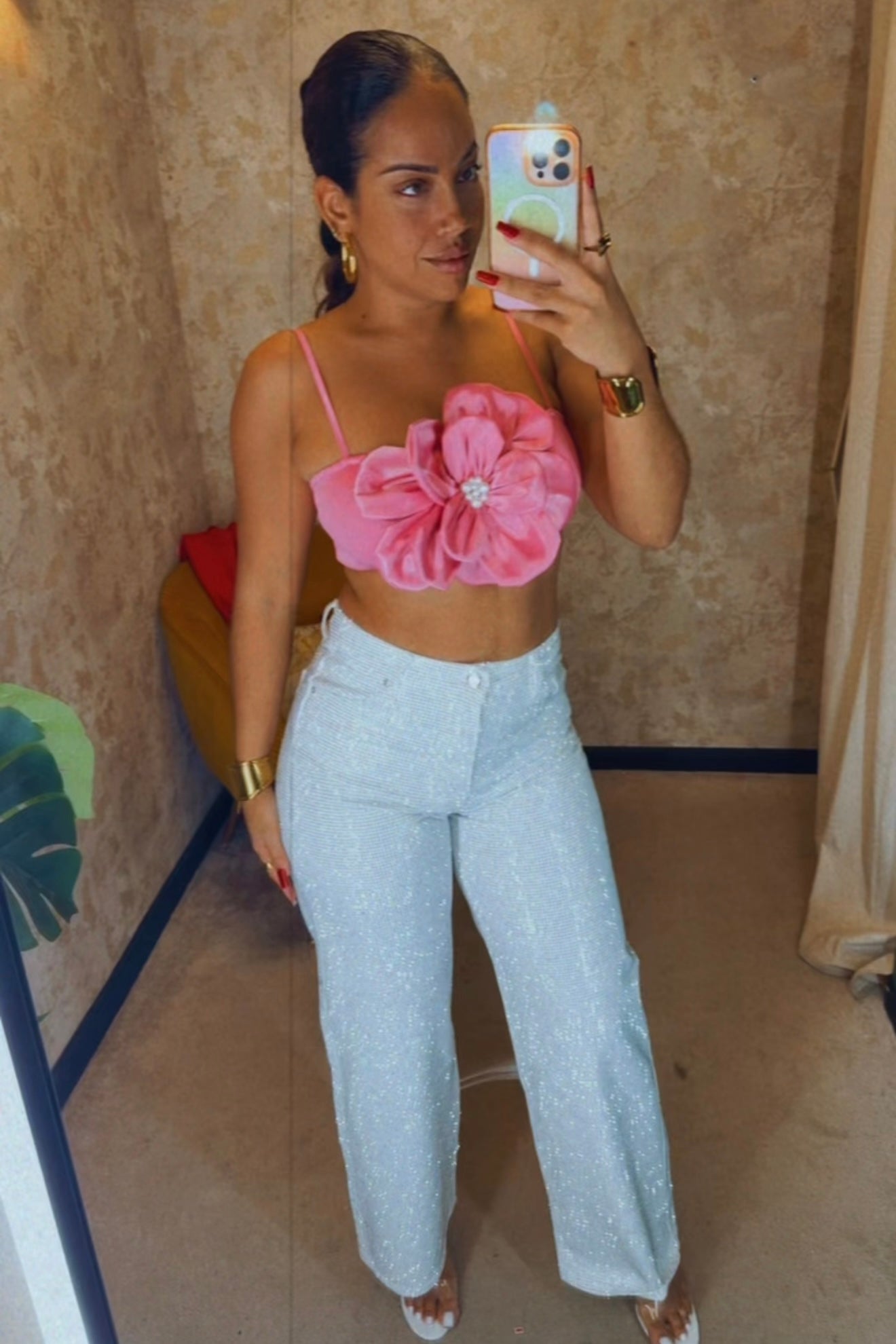 Diamonds denim - Jean à paillettes blanc