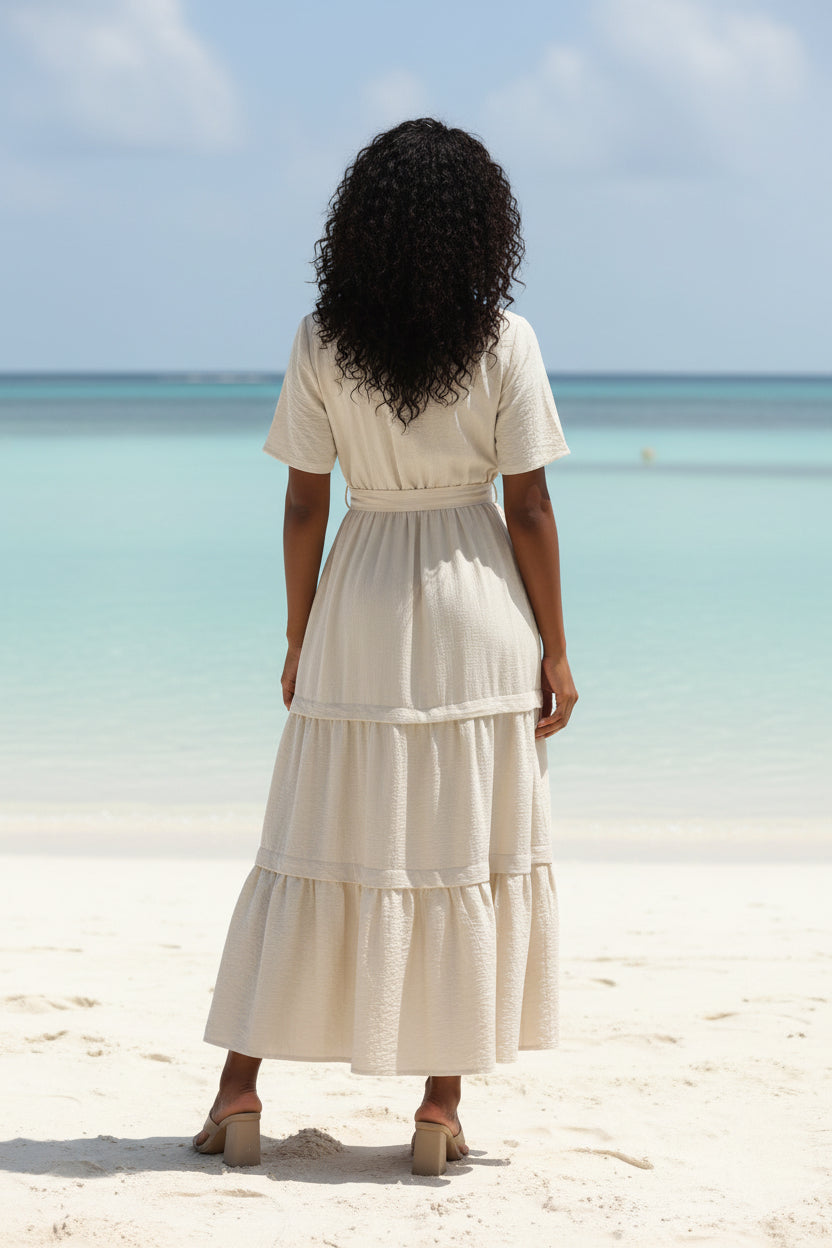 Going on a trip - Robe longue beige