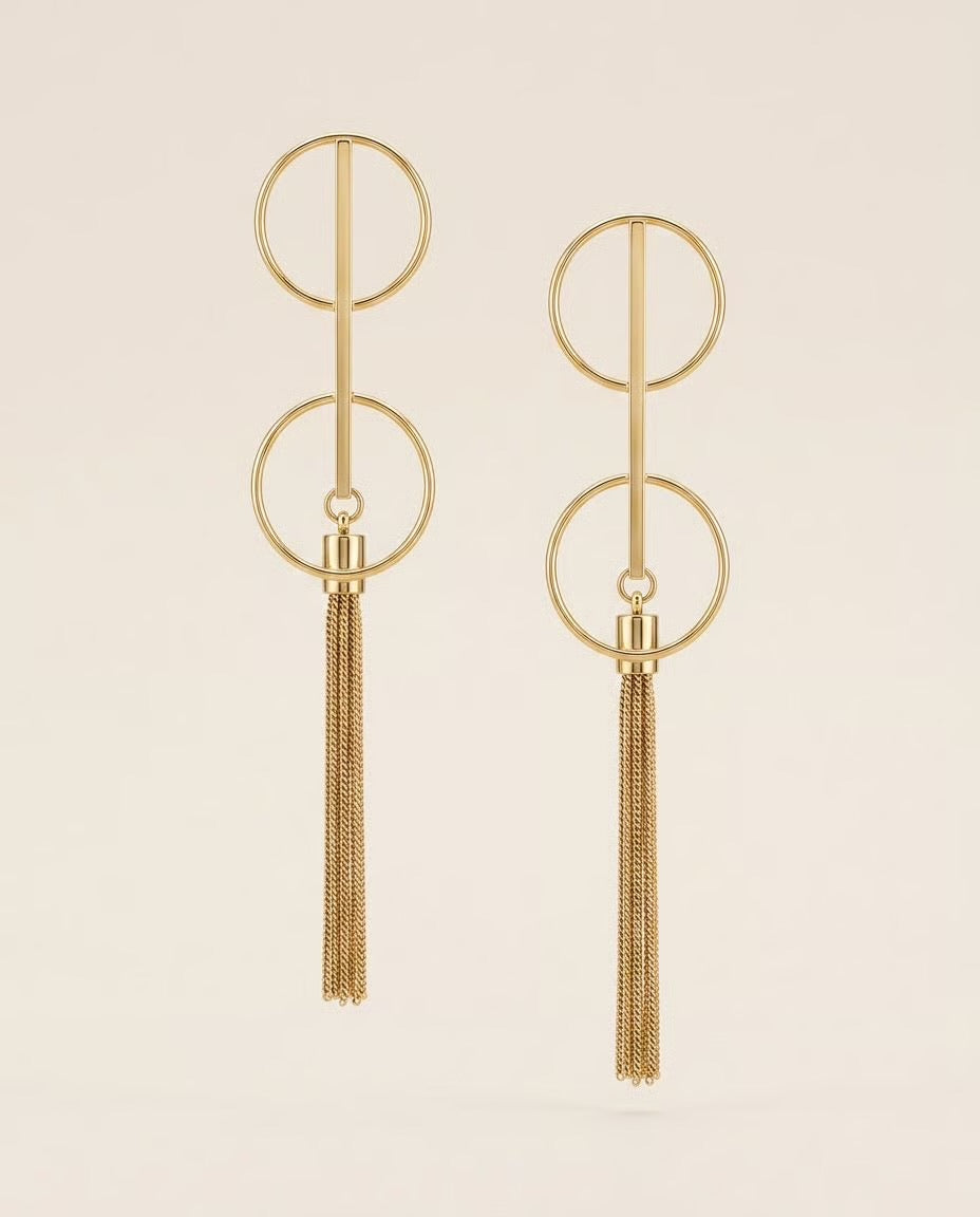 Vénézia - Boucles pendantes pampilles chaines & cercles