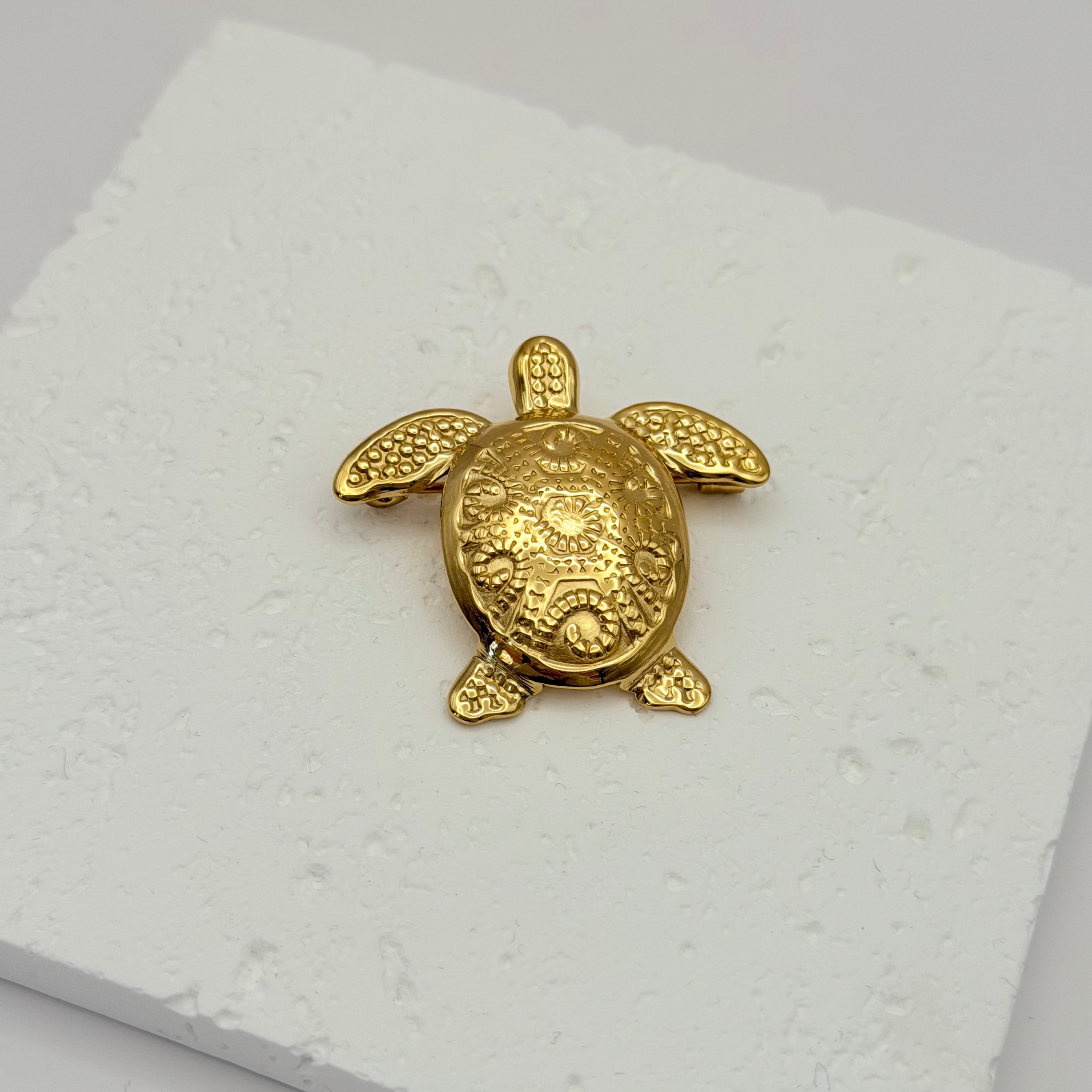 Tortola - Broche tortue en acier inoxydable