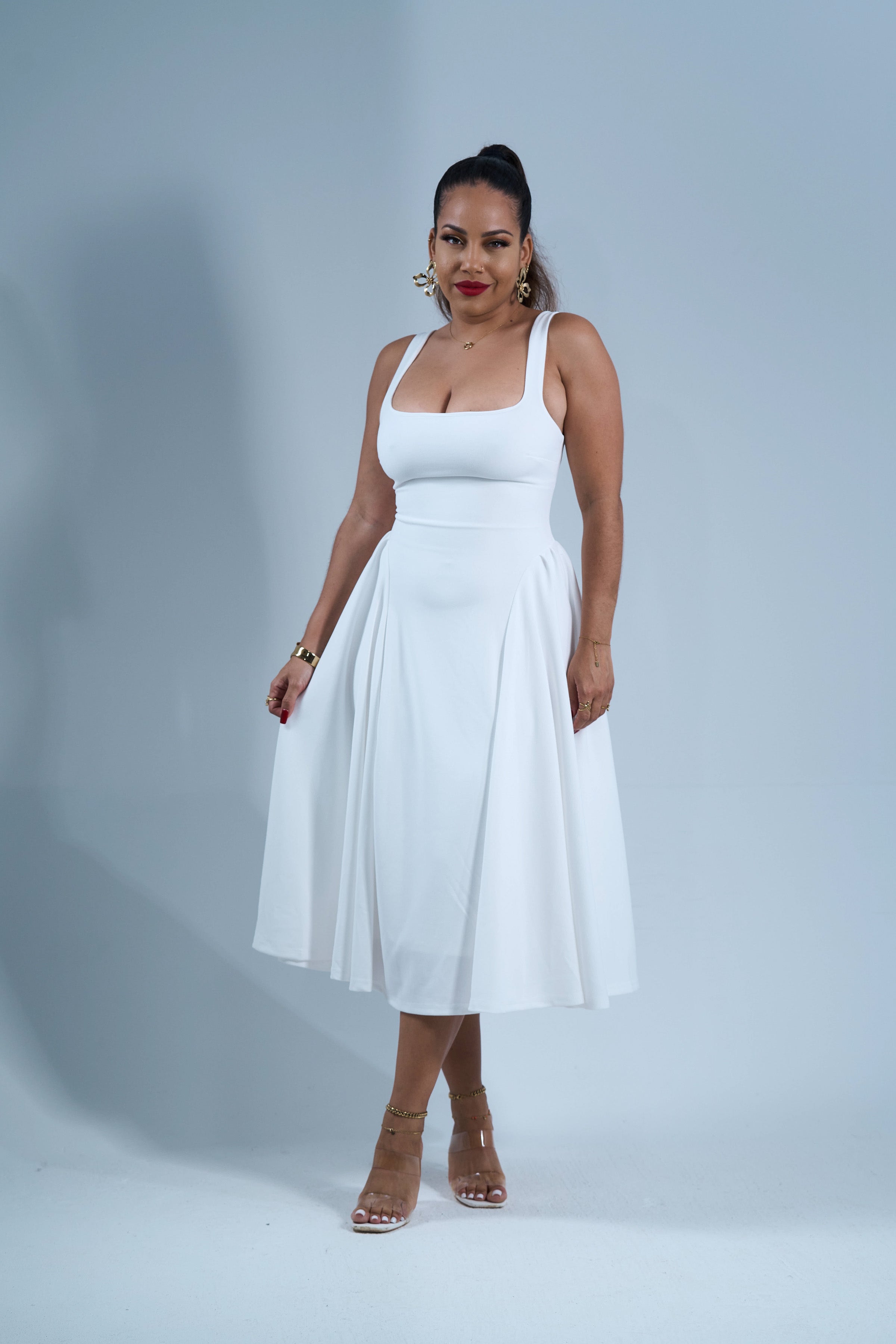 White & Boogie - Robe midi Blanche