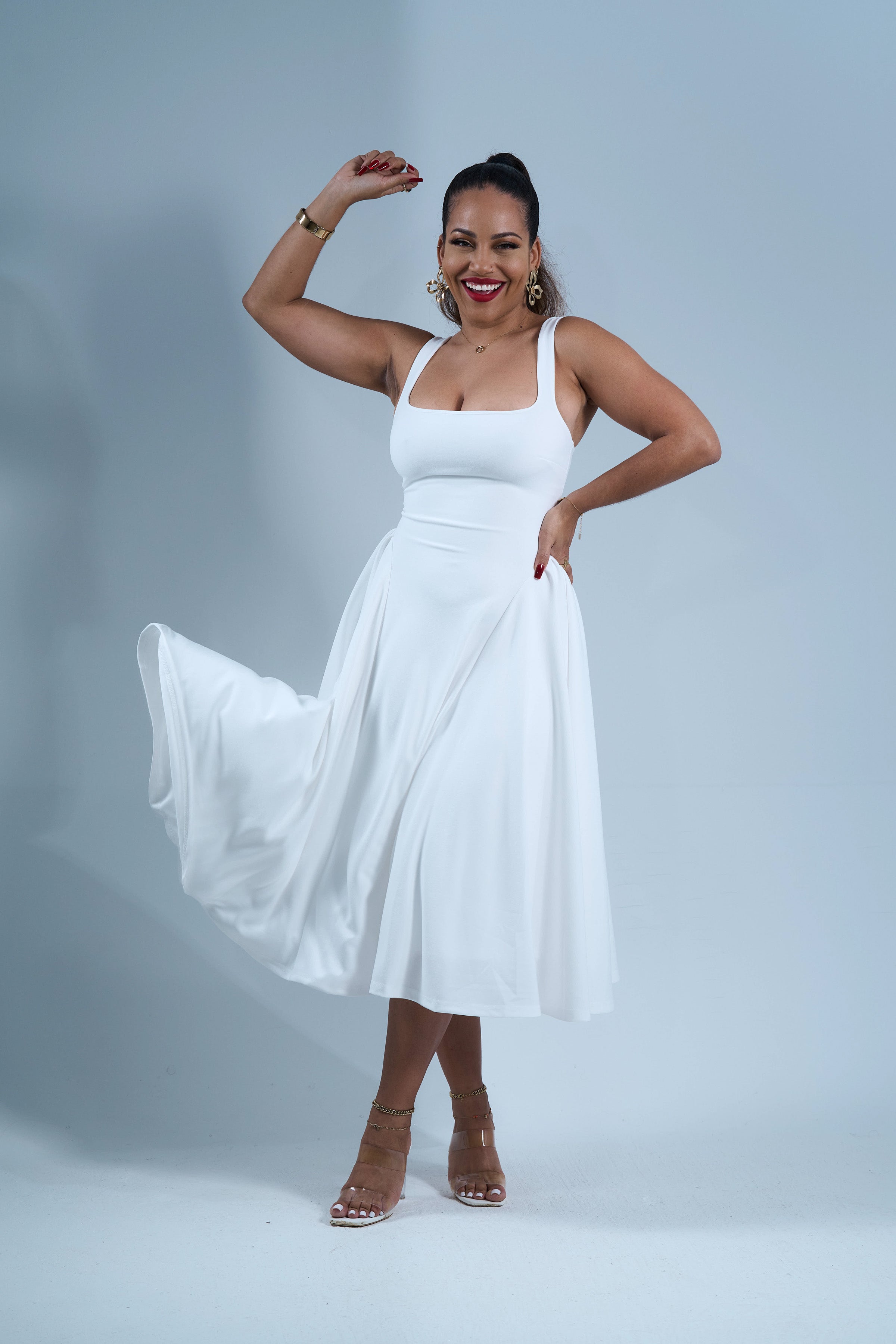 White & Boogie - Robe midi Blanche