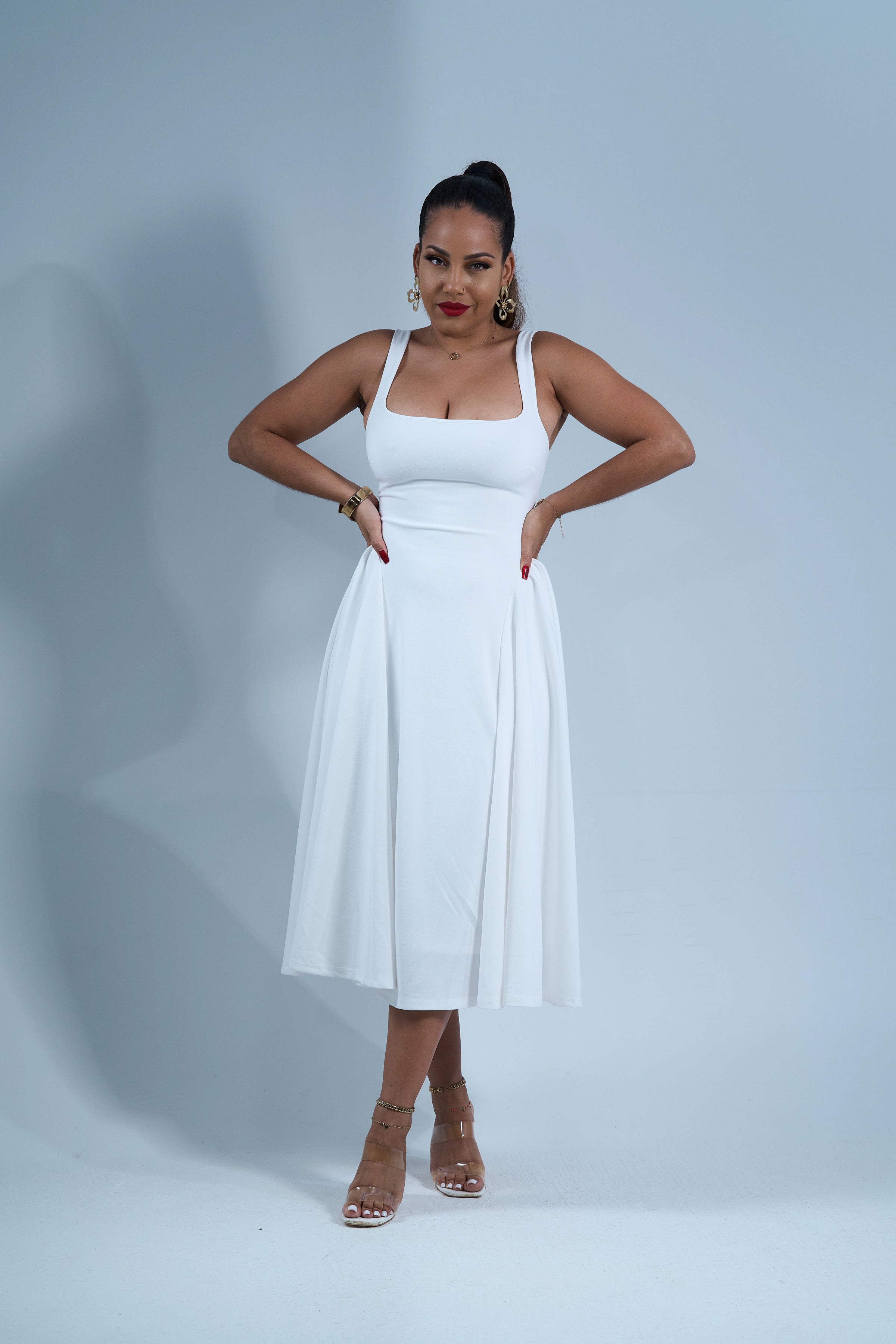 White & Boogie - Robe midi Blanche