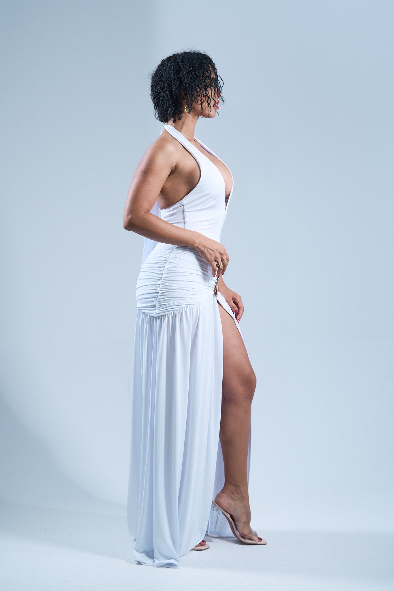 Snow Bloom - Robe longue blanche