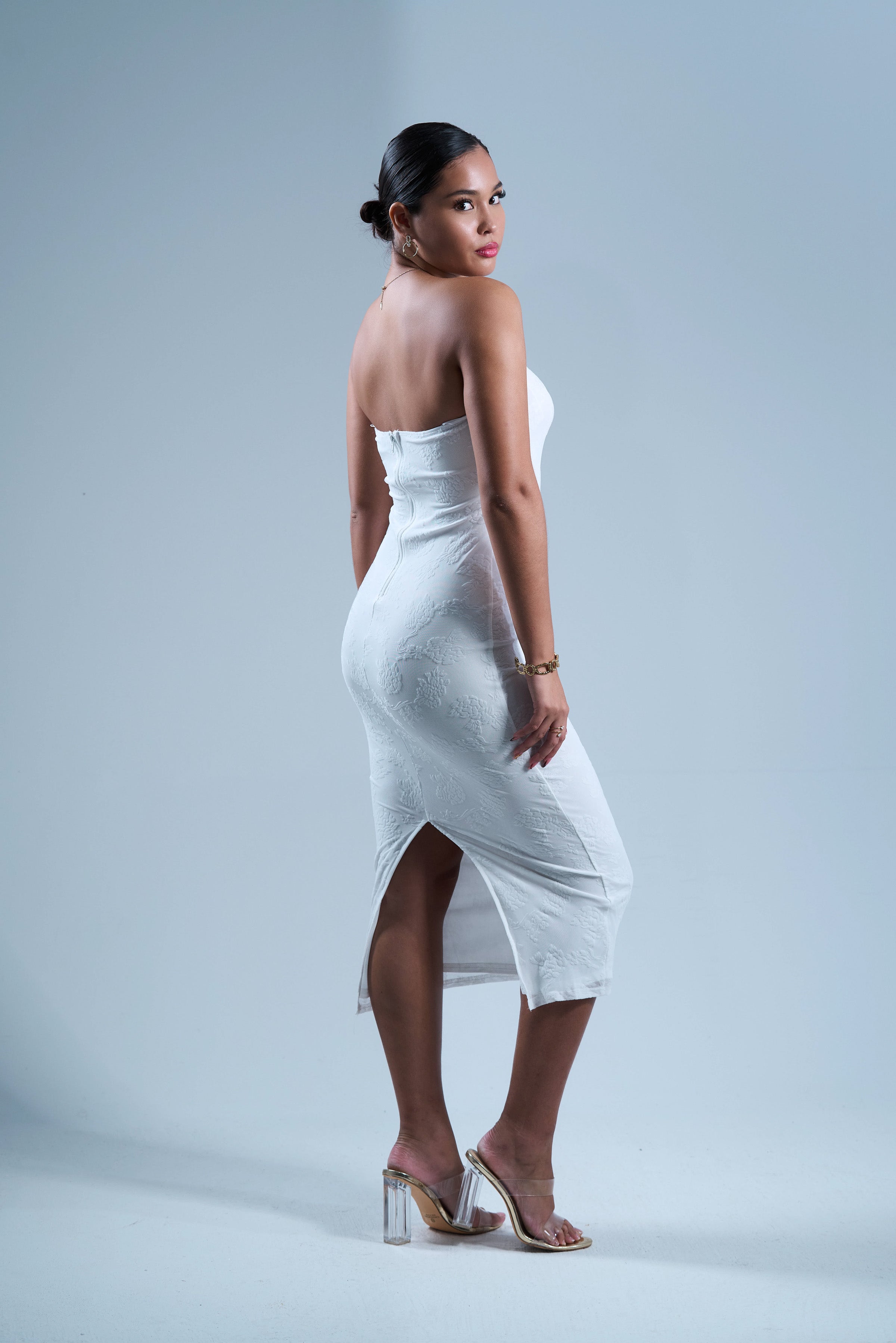 Blanco Aura - Robe midi Blanche