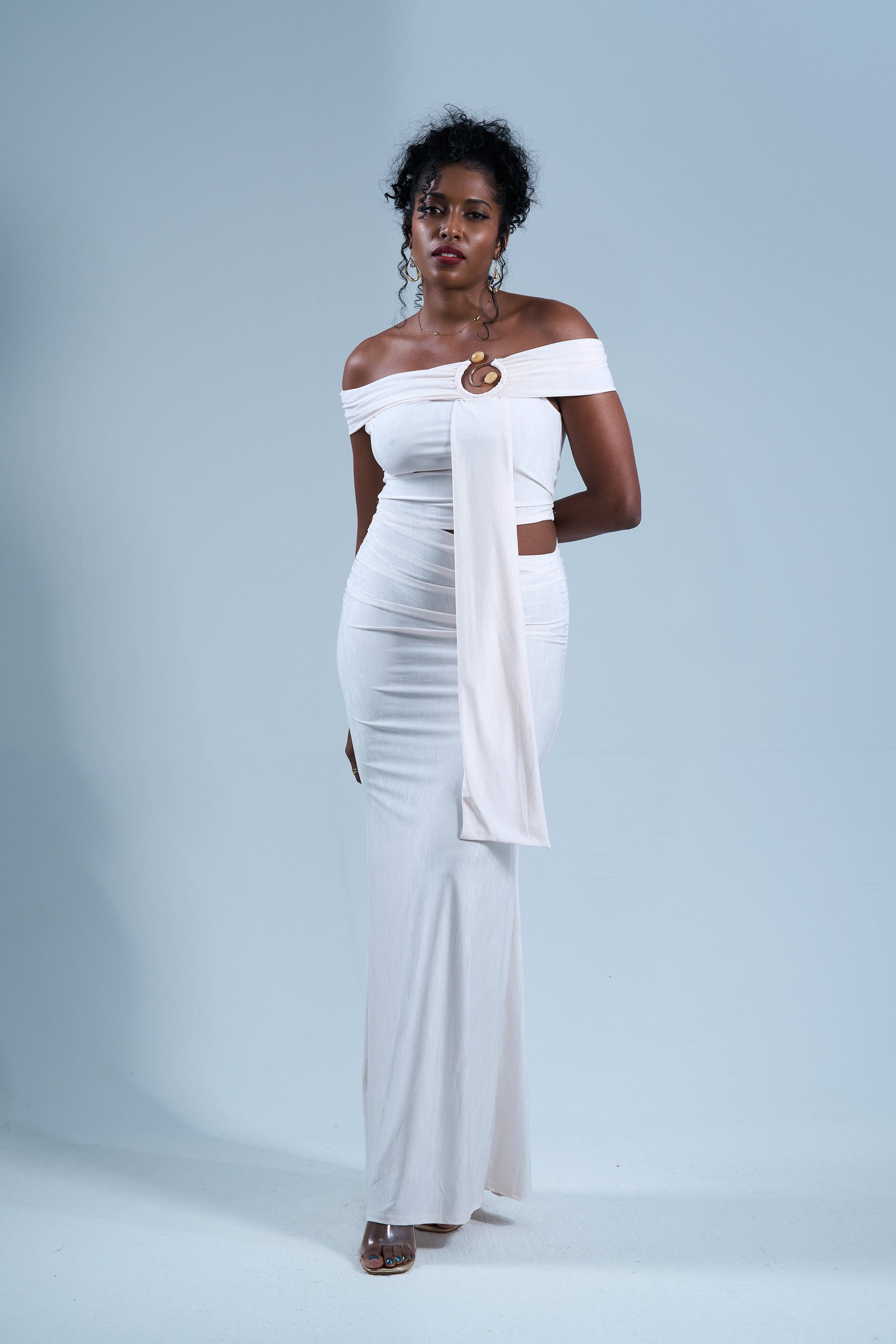 Velvet Snow - Robe longue blanche