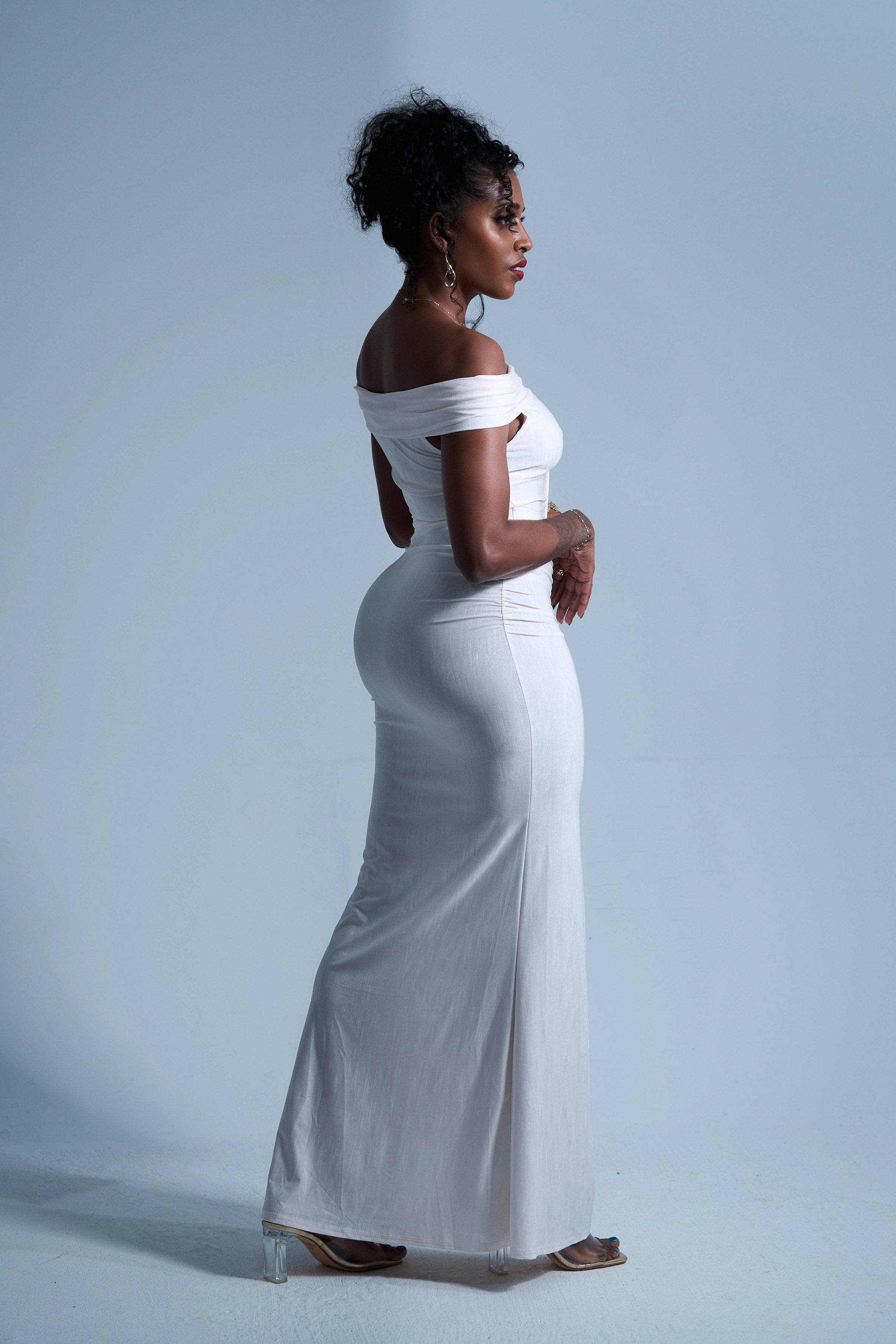 Velvet Snow - Robe longue blanche