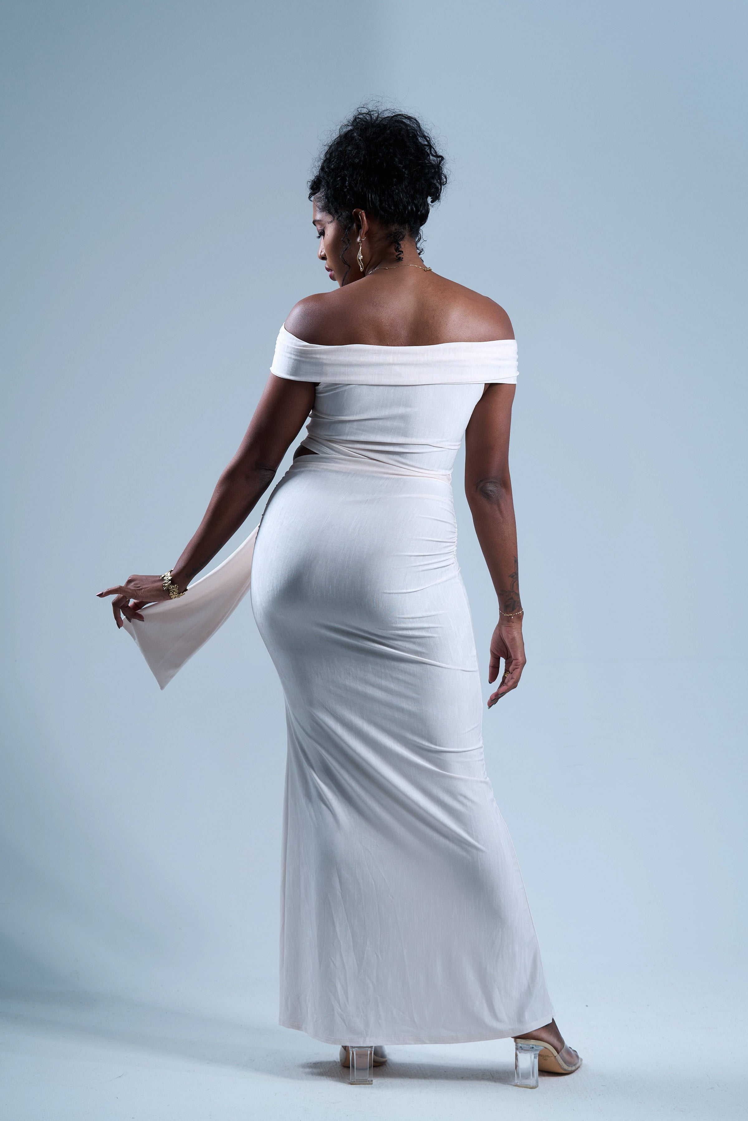 Velvet Snow - Robe longue blanche