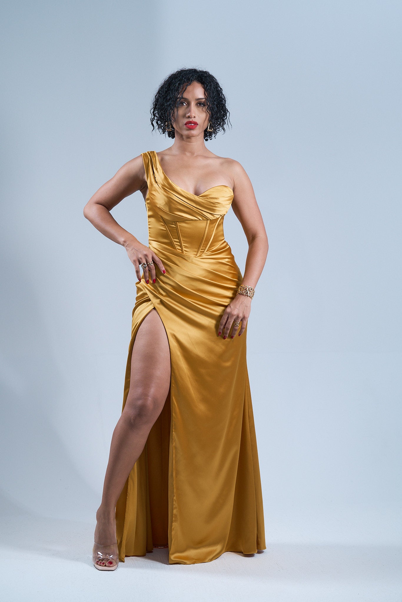 GOLD RUSH - Longue robe drapée