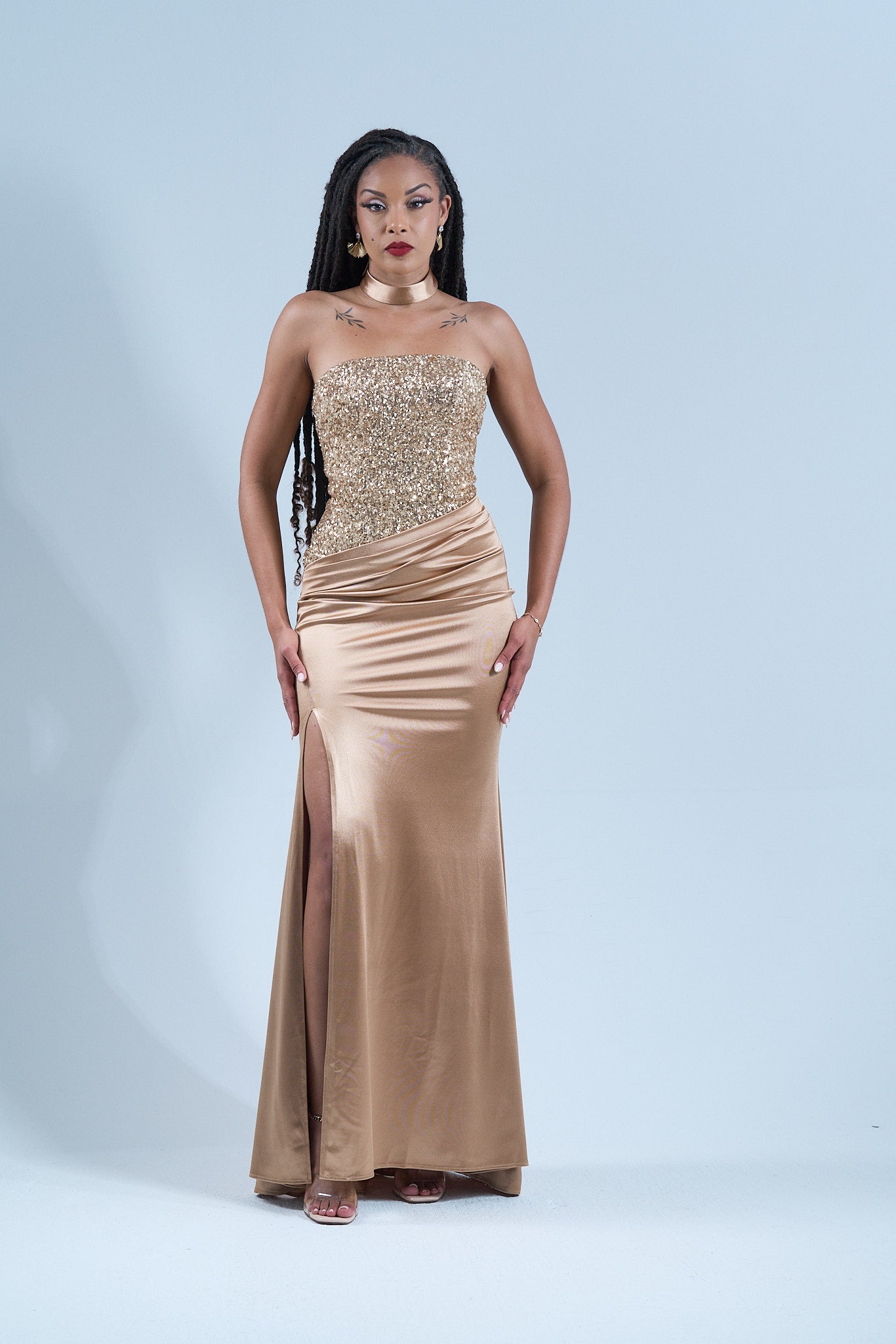 SOLAR LUXE - Longue robe dorée