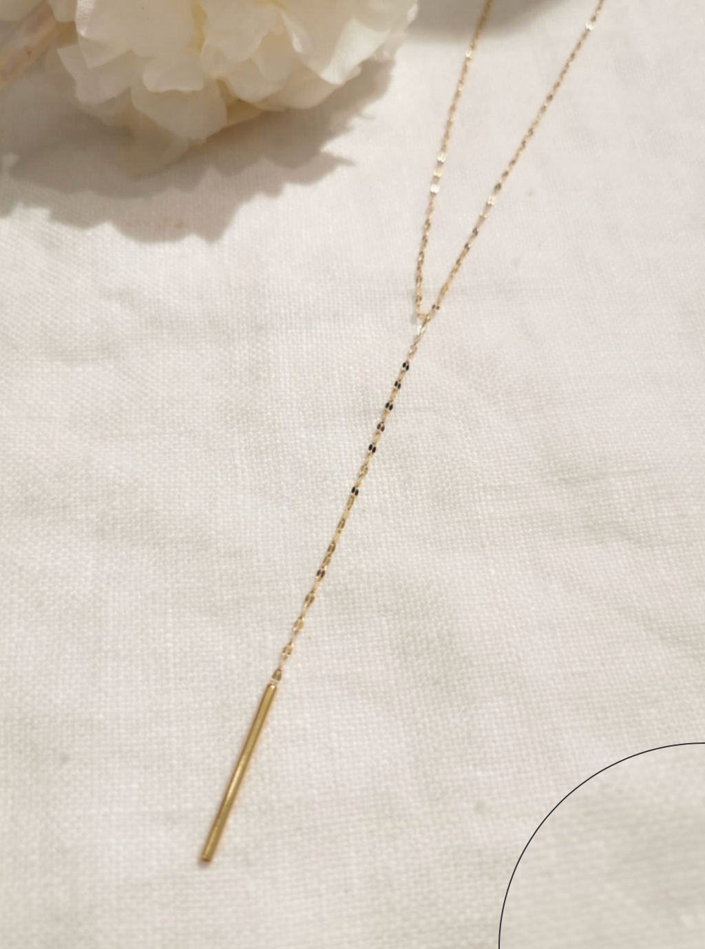 Aguja - Collier cravate barre dorée