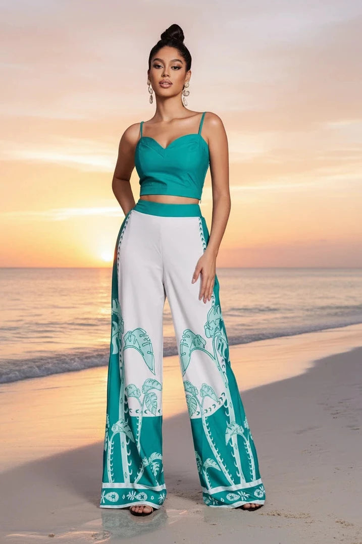 Vacation ready - Ensemble pantalon canard à motifs