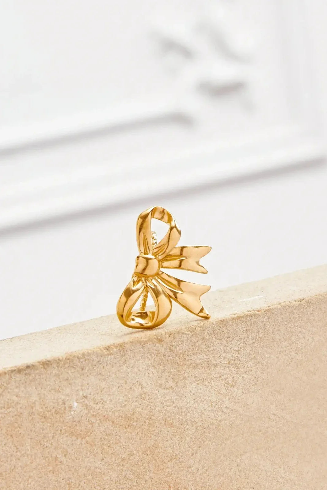 Cute bow - Bague nœud dorée en acier inoxydable