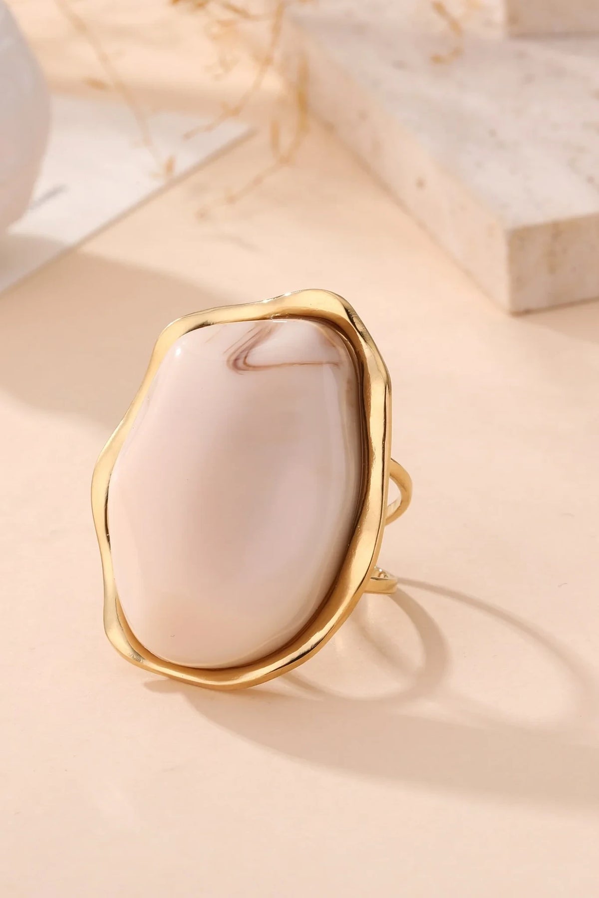 Roca Crema - Bague maxi pierre