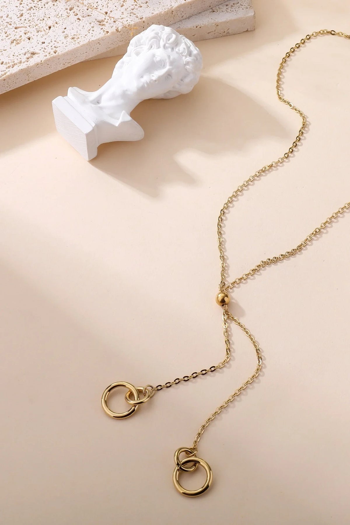 Doble Luna - Collier lariat anneaux