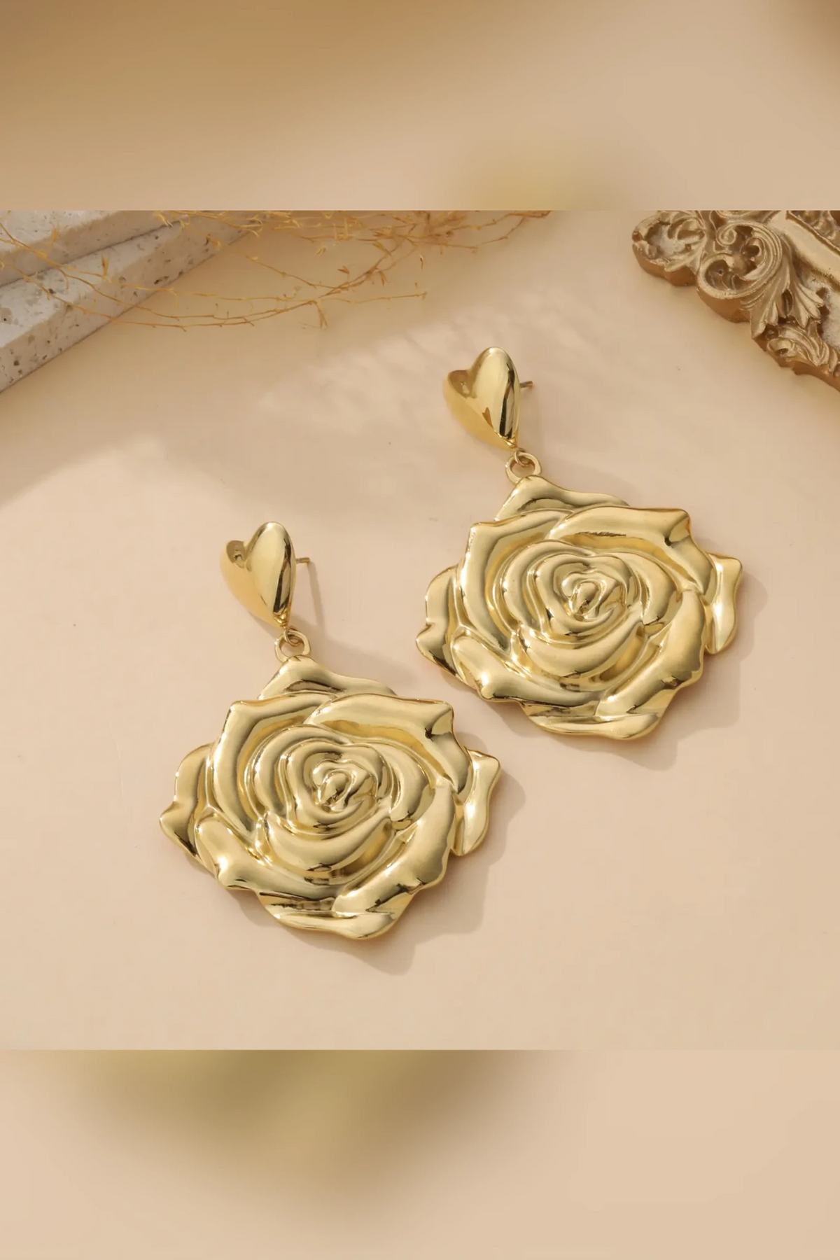 Rosa - Boucles d'oreilles acier inoxydable