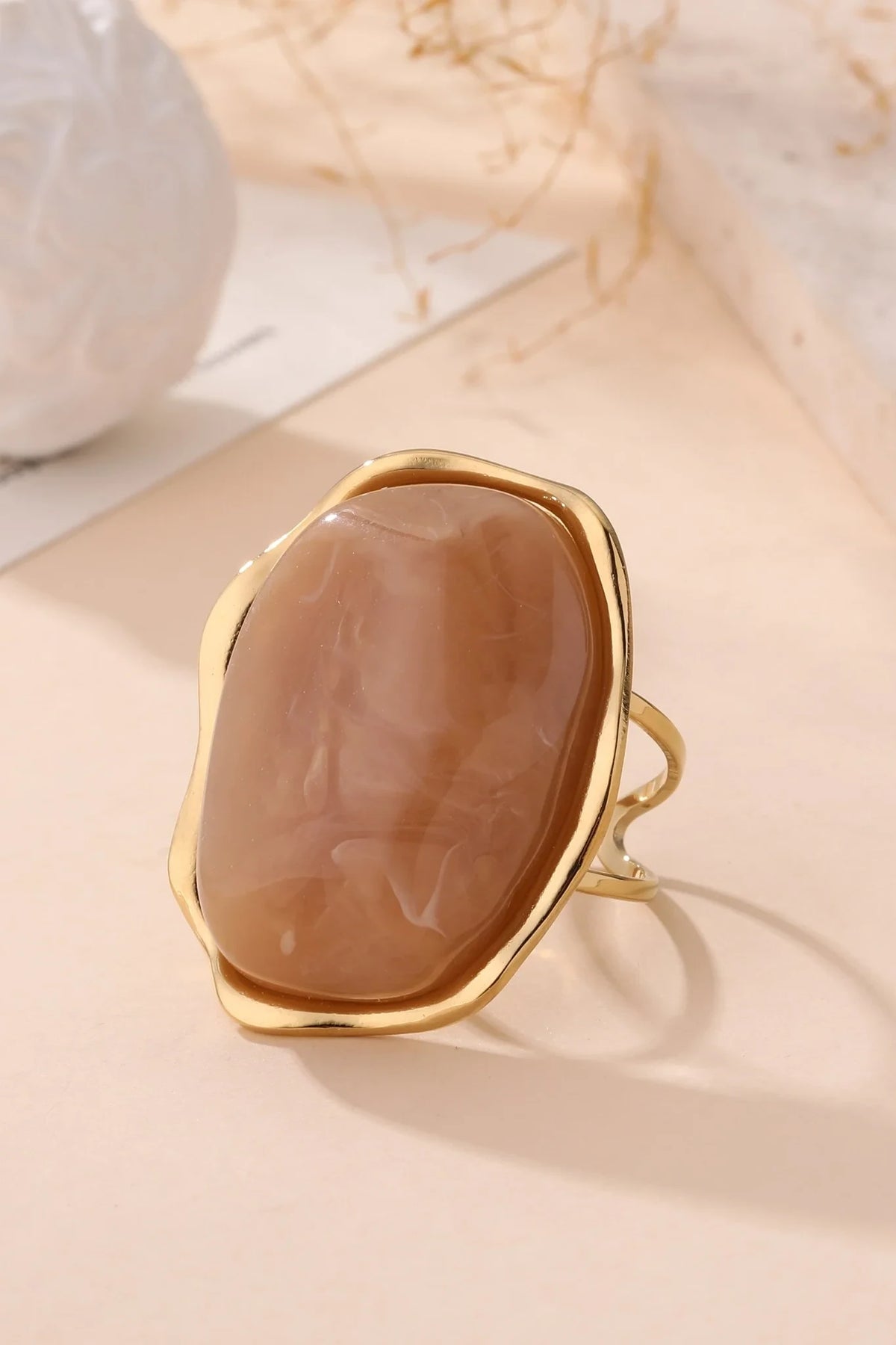 Roca Taupe - Bague maxi pierre