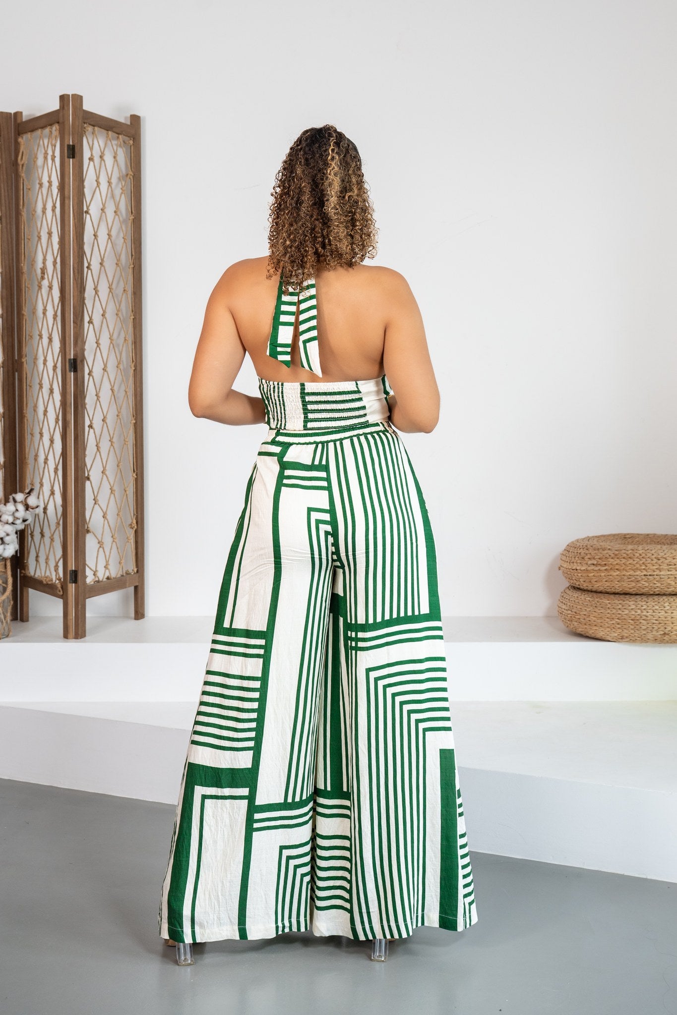 Laberinto - Ensemble pantalon imprimé vert