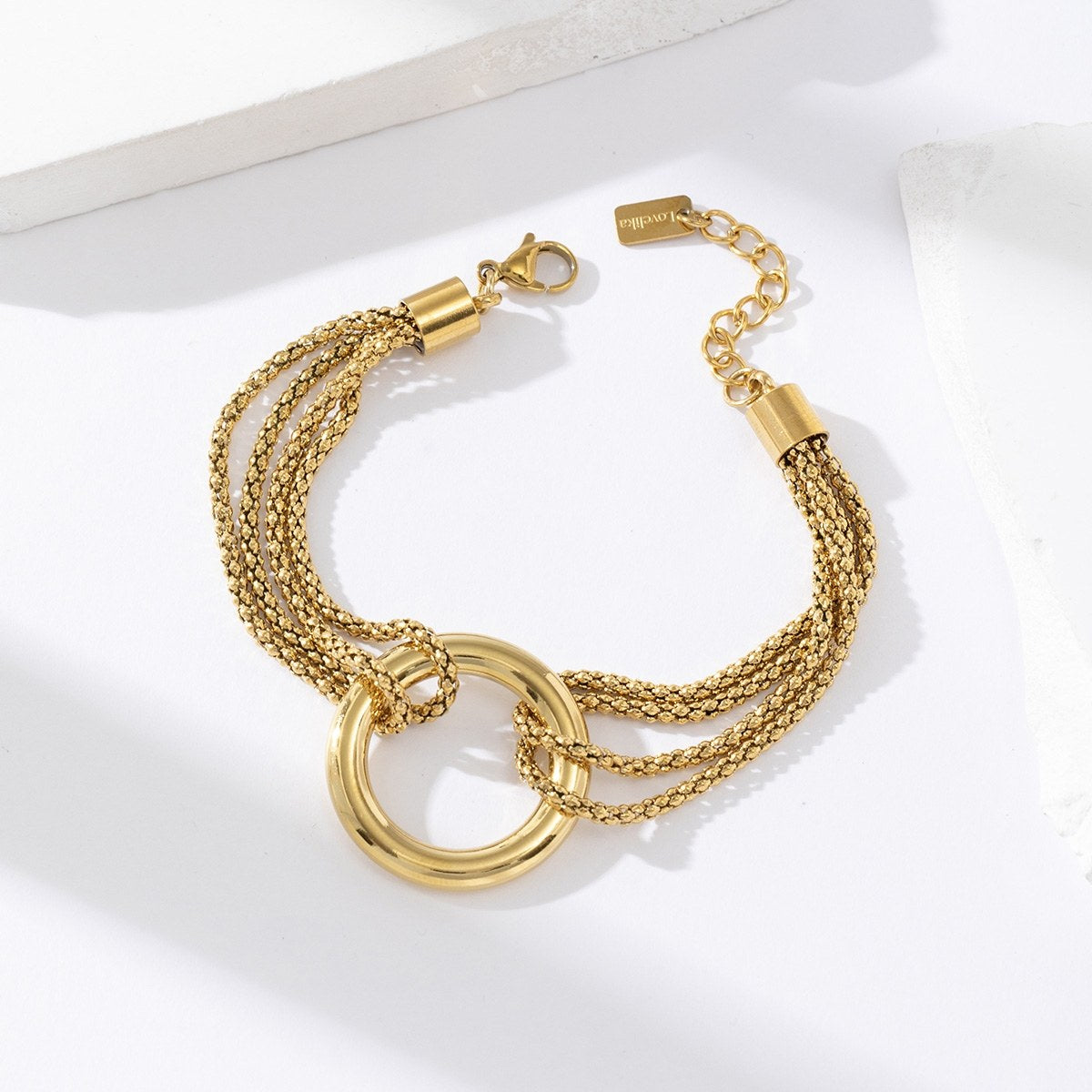 Cadena Real - Bracelet multi-chaînes doré