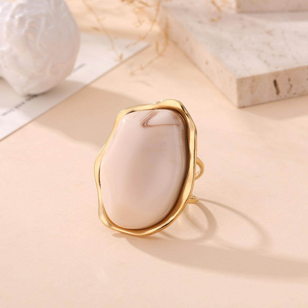 Roca Crema - Bague maxi pierre