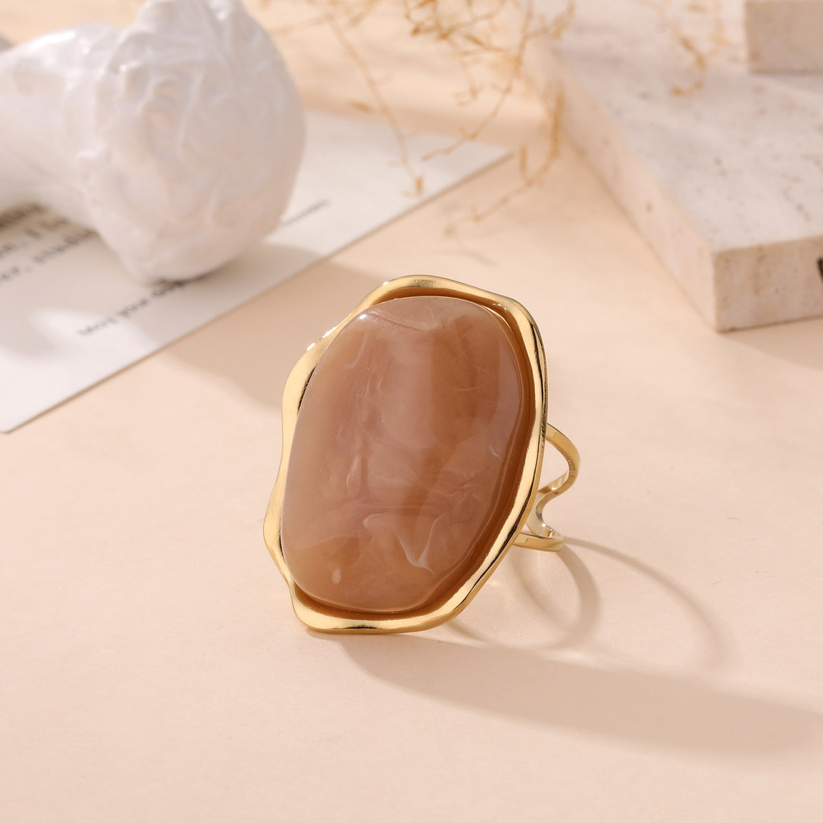 Roca Taupe - Bague maxi pierre
