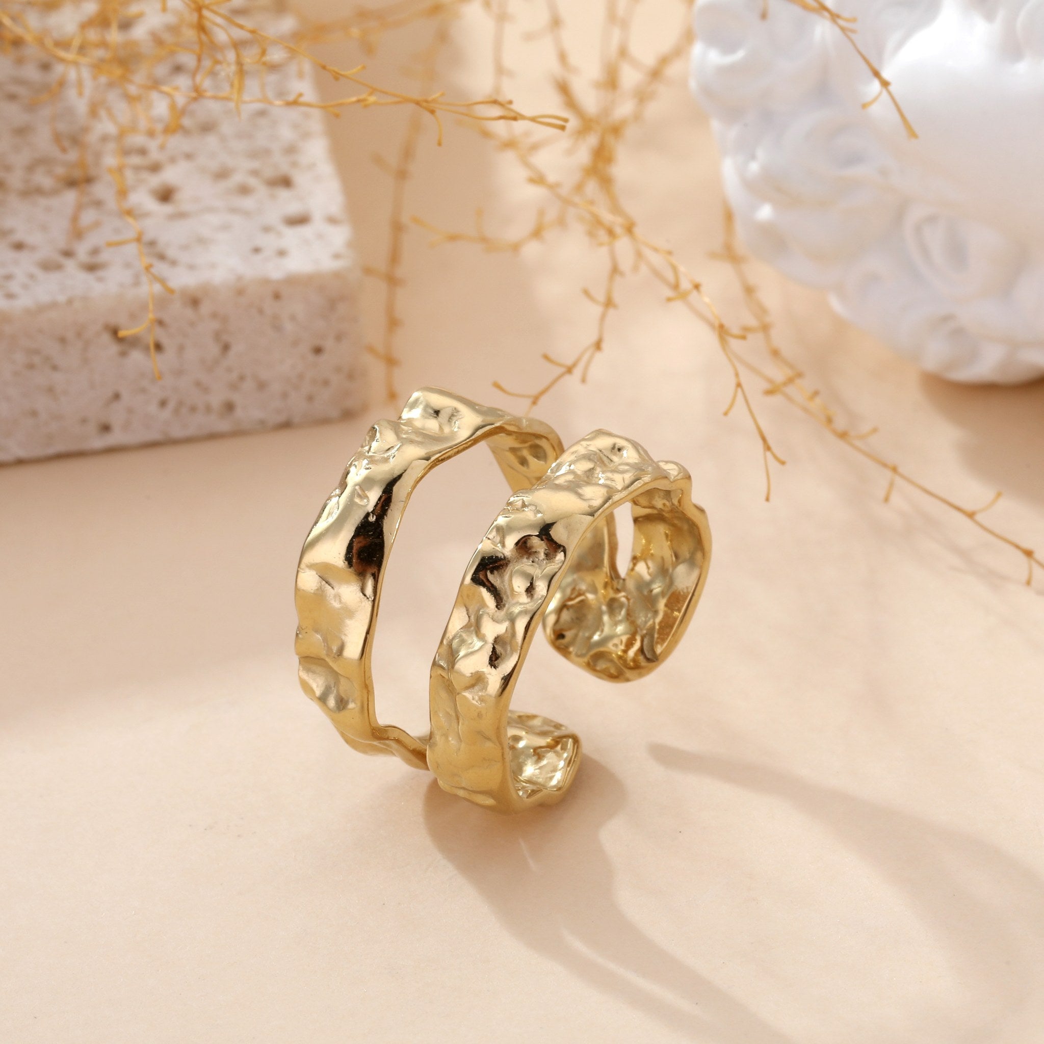 Forja - Bague double martelée