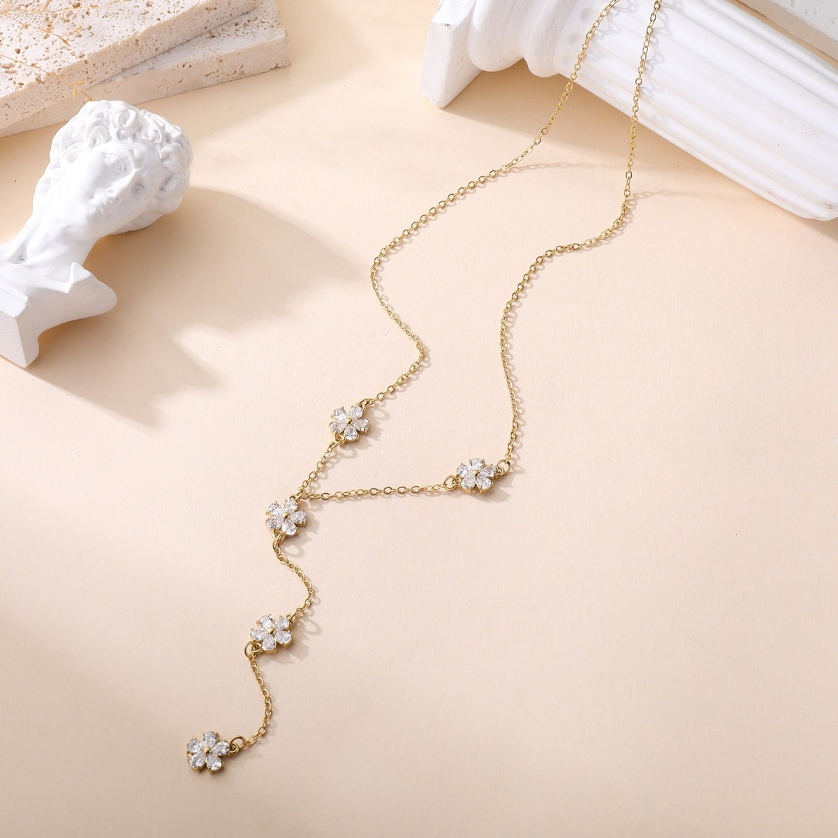 Flor de Cristal - Collier lariat fleurs