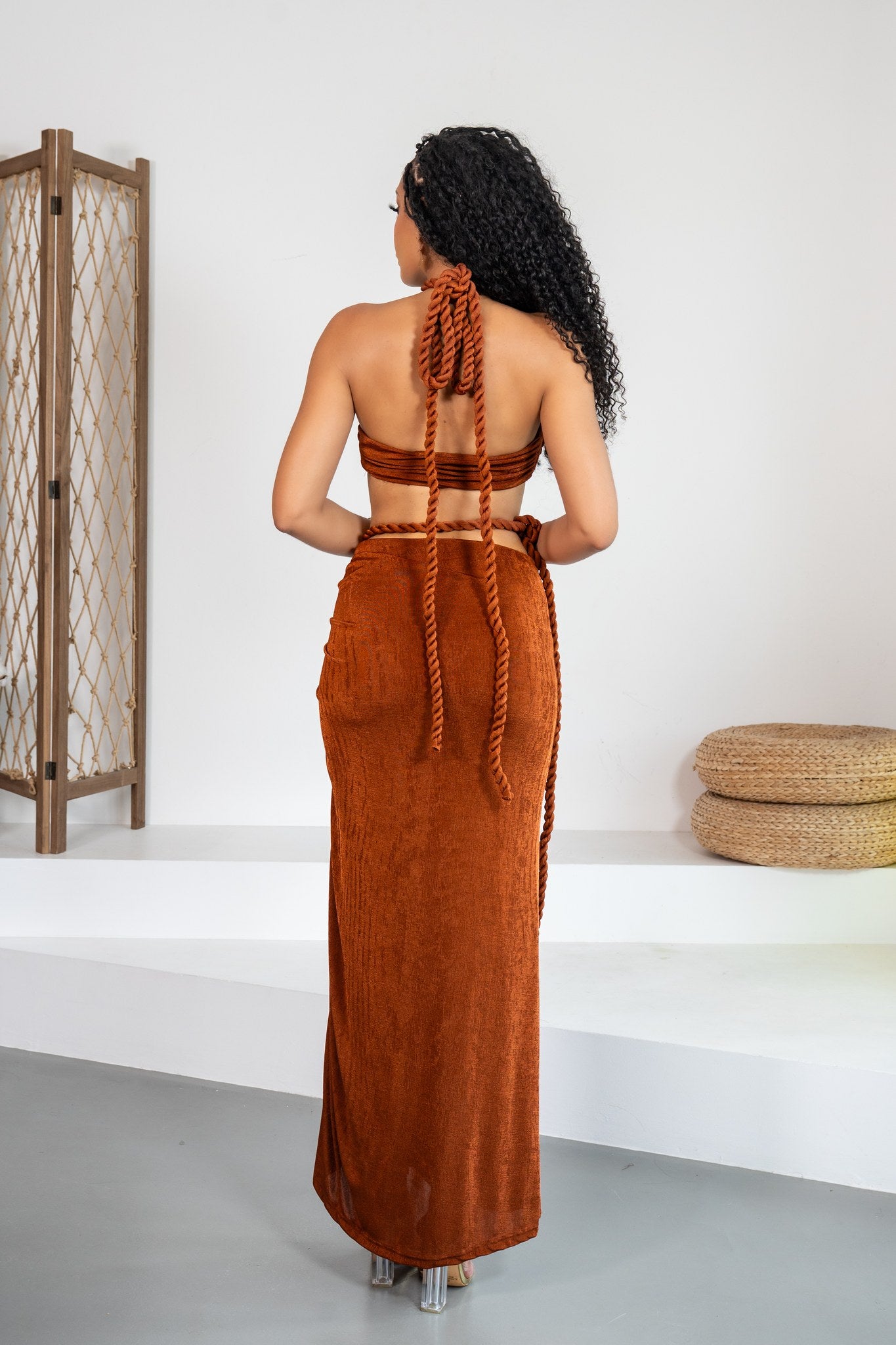Moka - Ensemble jupe marron