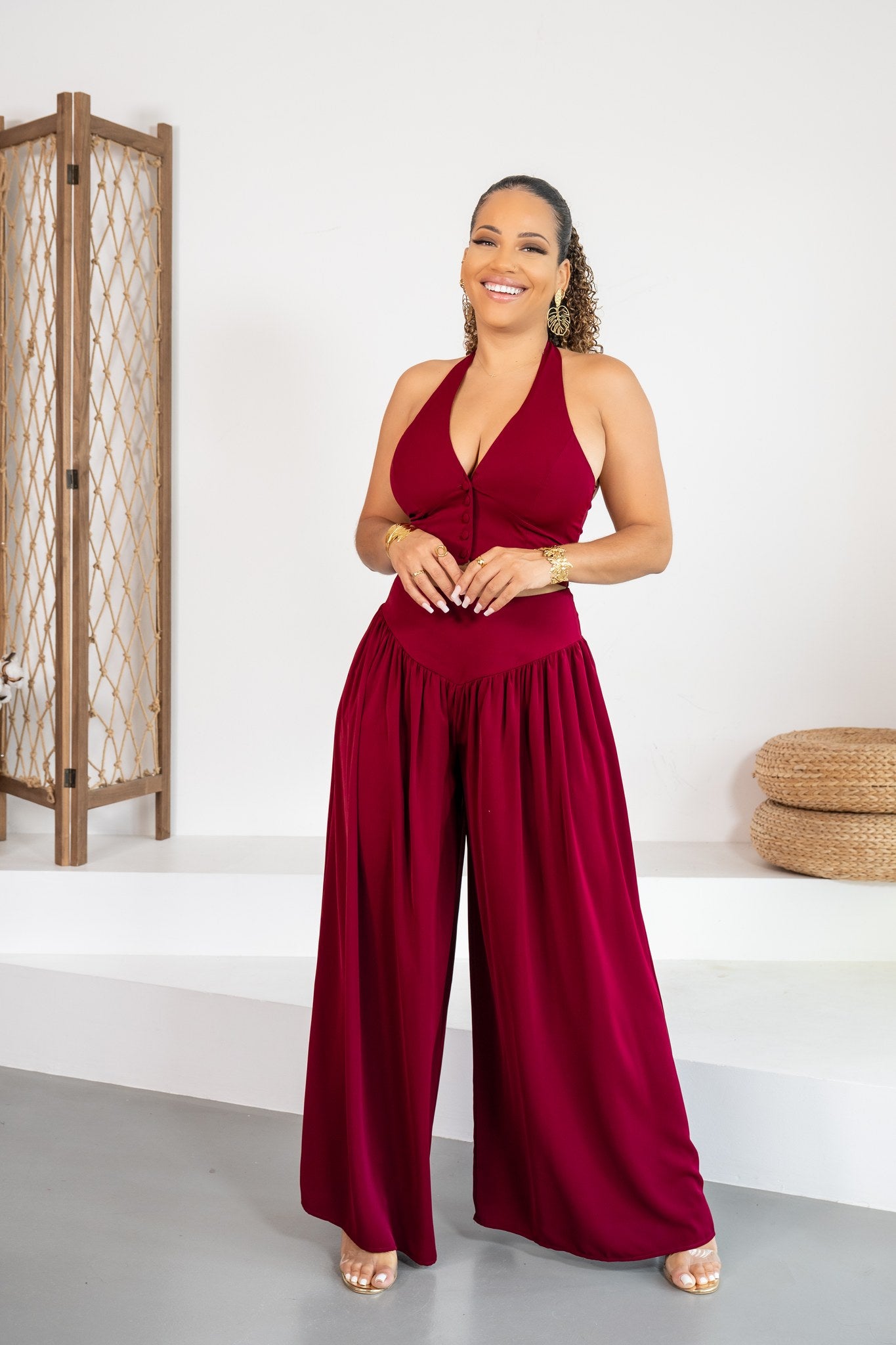 Vino - Ensemble pantalon bordeaux