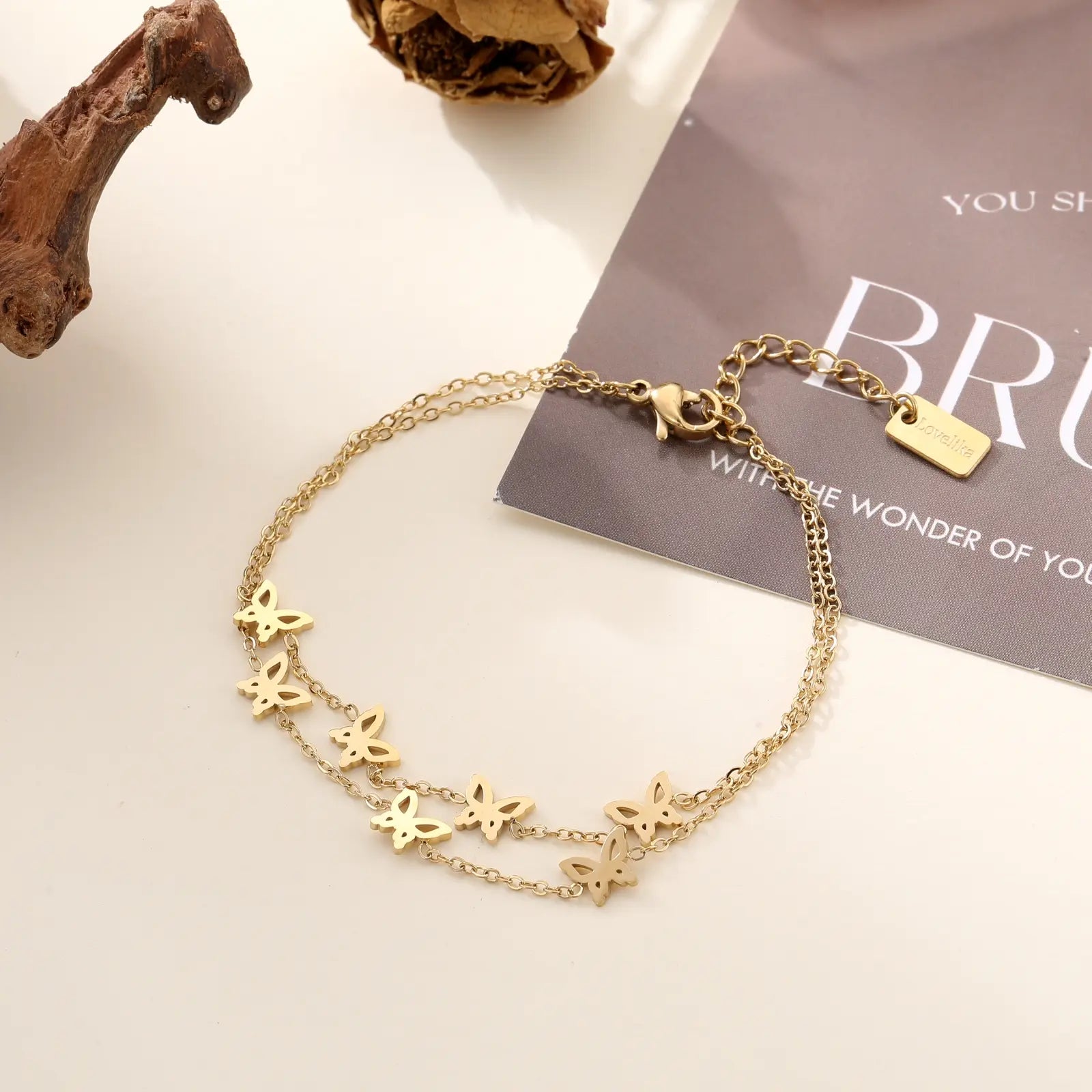 Butterfly - Bracelet acier inoxydable