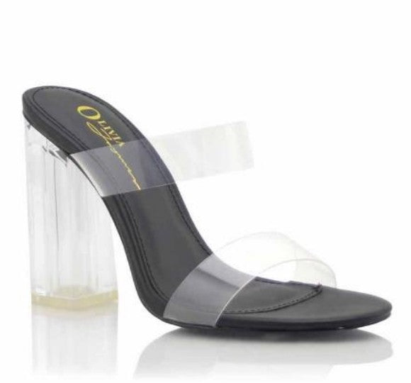 ZORA - Escarpins noirs talons transparents