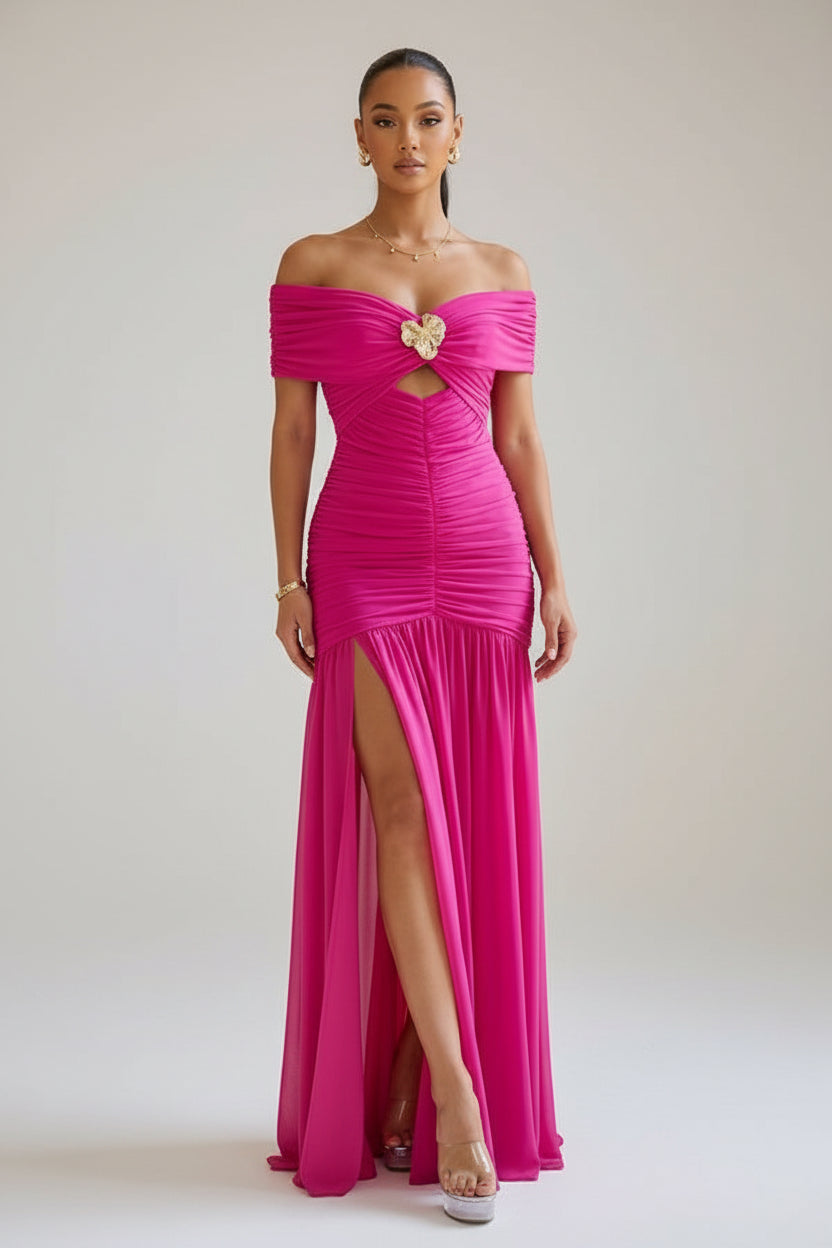 Peony Grace - Robe longue rose