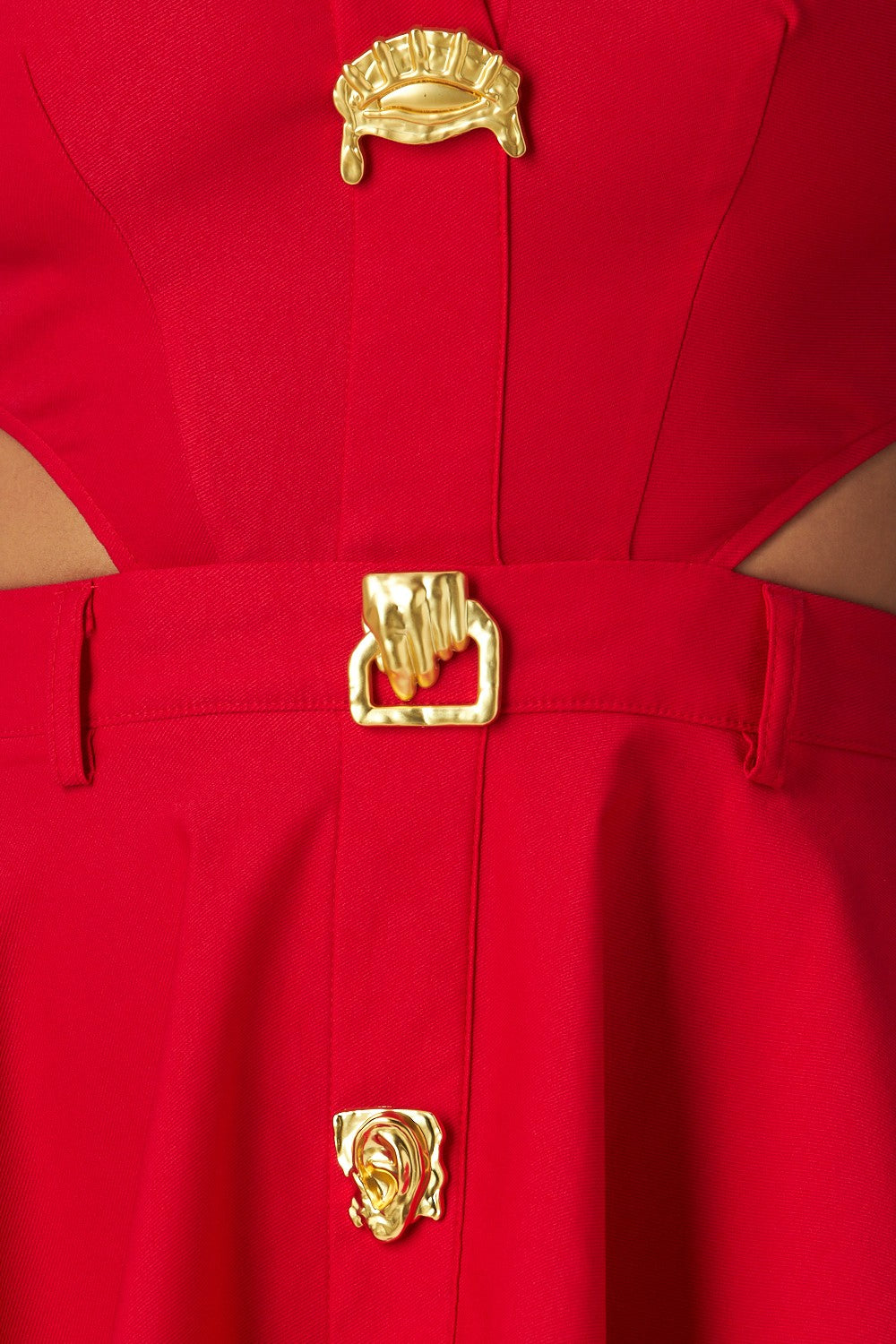 Spicy mami - Robe courte ajourée rouge