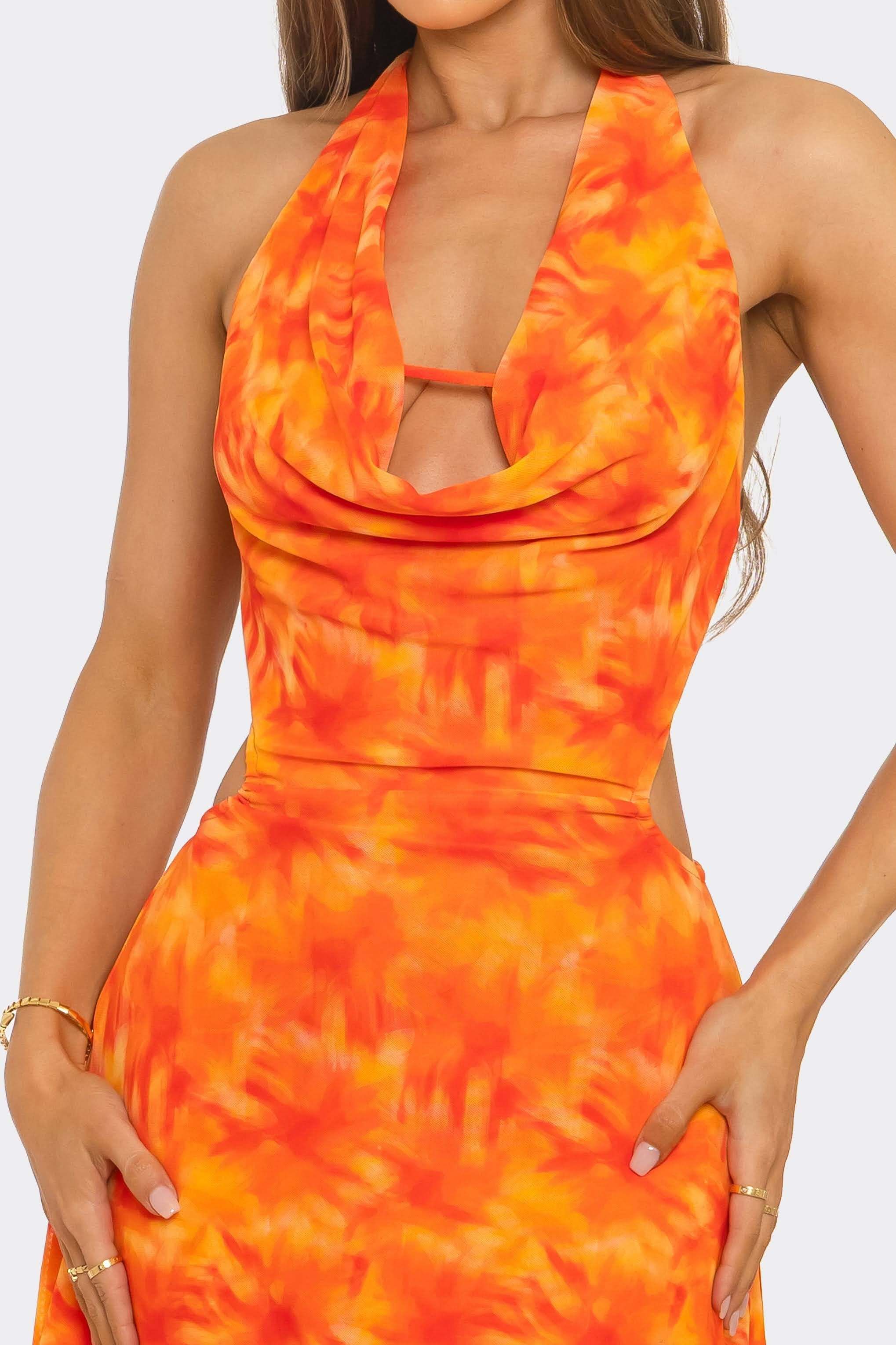 Color pop - Robe courte orange
