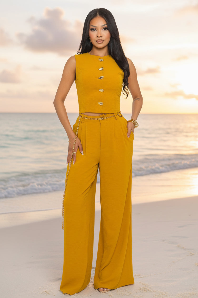 Saffron Chic - Ensemble moutarde élégant