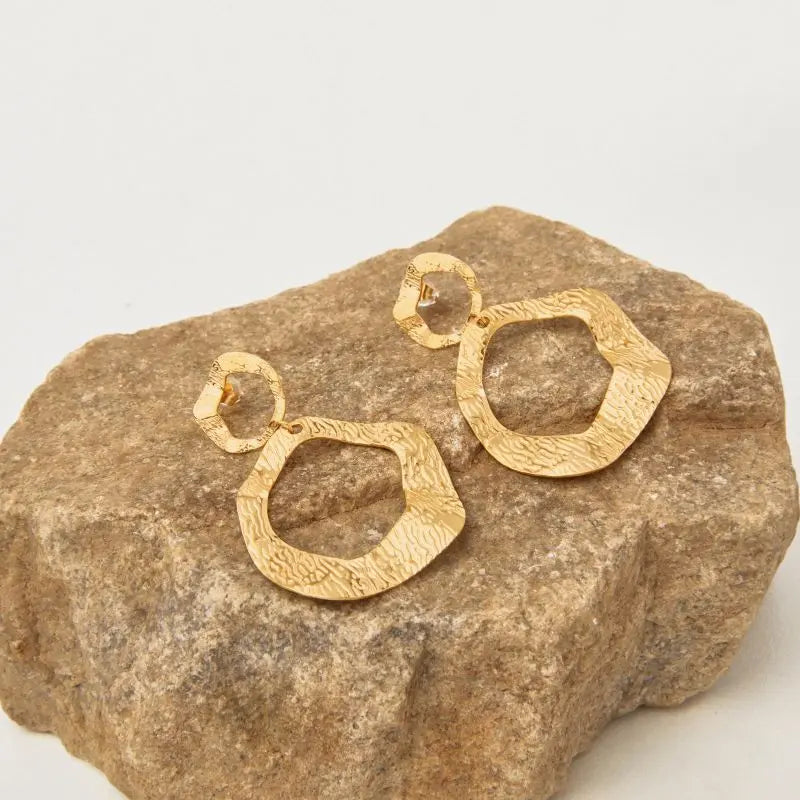 Boucles d'oreilles cercles martelés