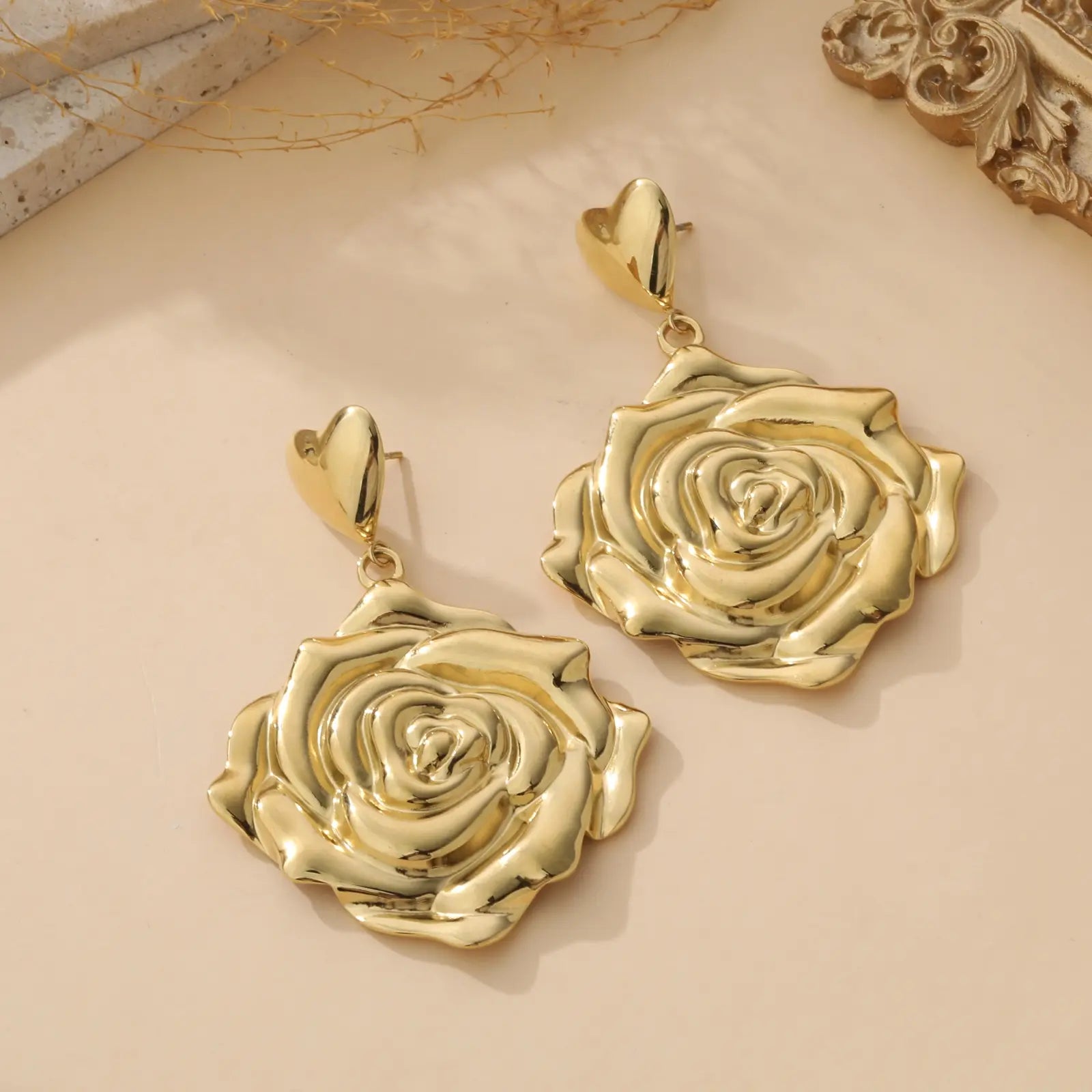 Rosa - Boucles d'oreilles acier inoxydable