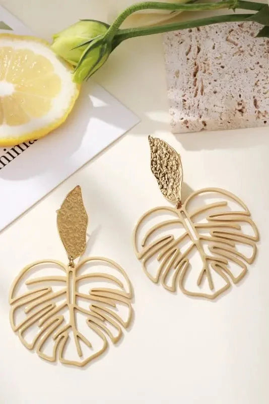 Monstera - Boucles d'oreilles acier inoxydable