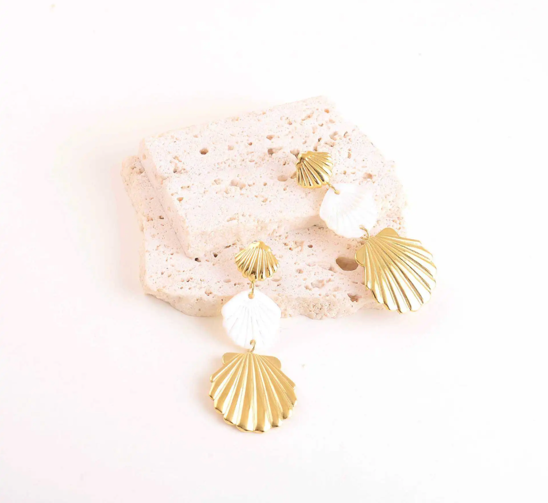 Shell Glow - Boucles d'oreilles acier inoxydable