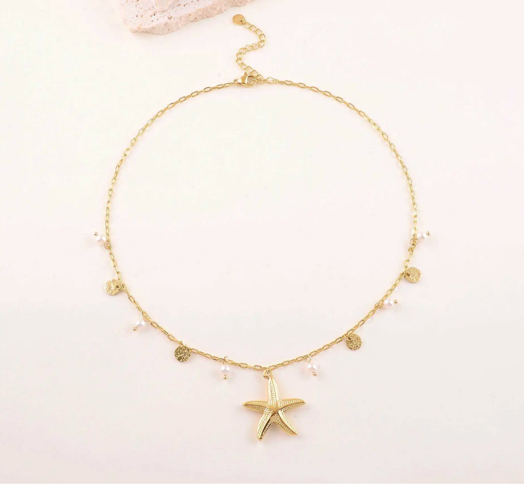 Golden Star - Collier acier inoxydable