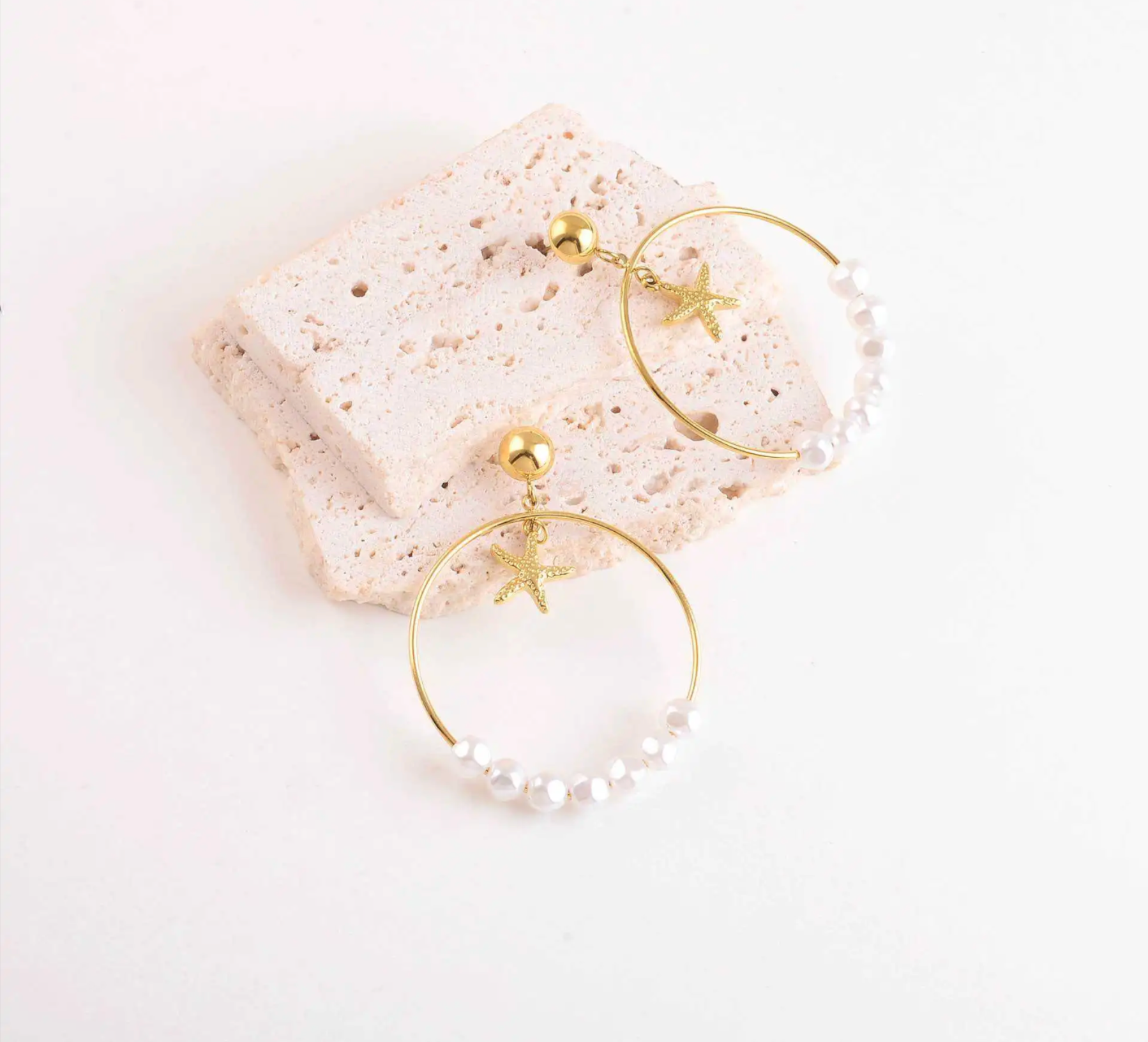 Pearl Tide - Boucles d'oreilles acier inoxydable