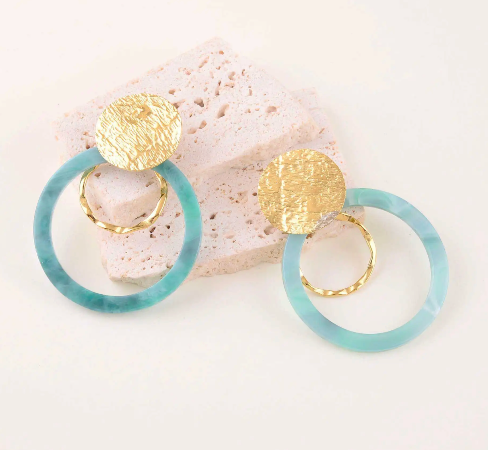Salt Light Turquoise - Boucles d'oreilles acier inoxydable