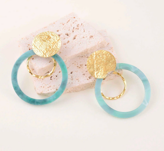Salt Light Turquoise - Boucles d'oreilles acier inoxydable