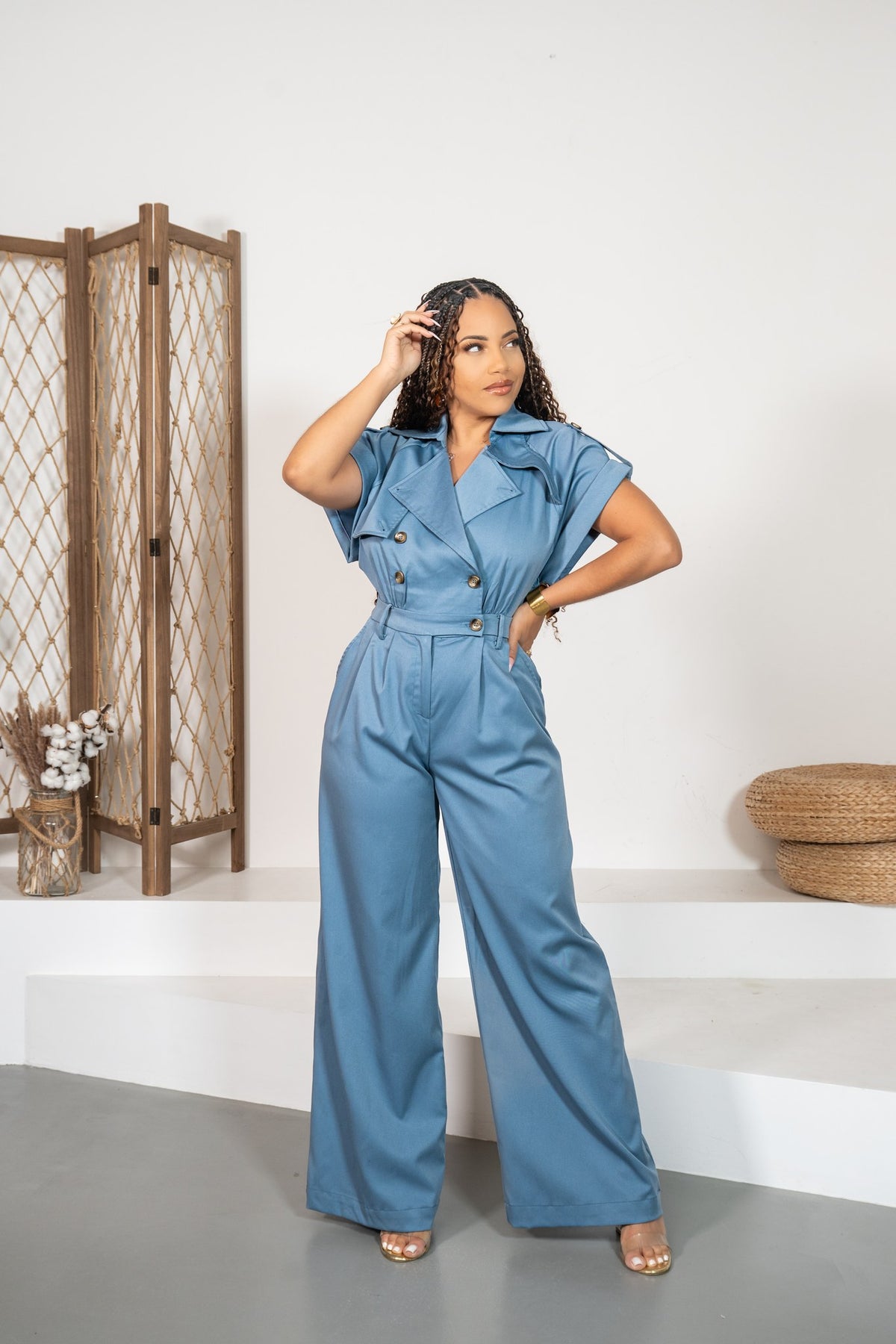 Calcedonia - Combinaison trench bleu ciel