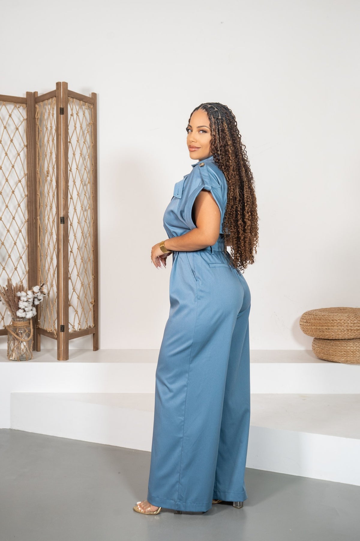 Calcedonia - Combinaison trench bleu ciel