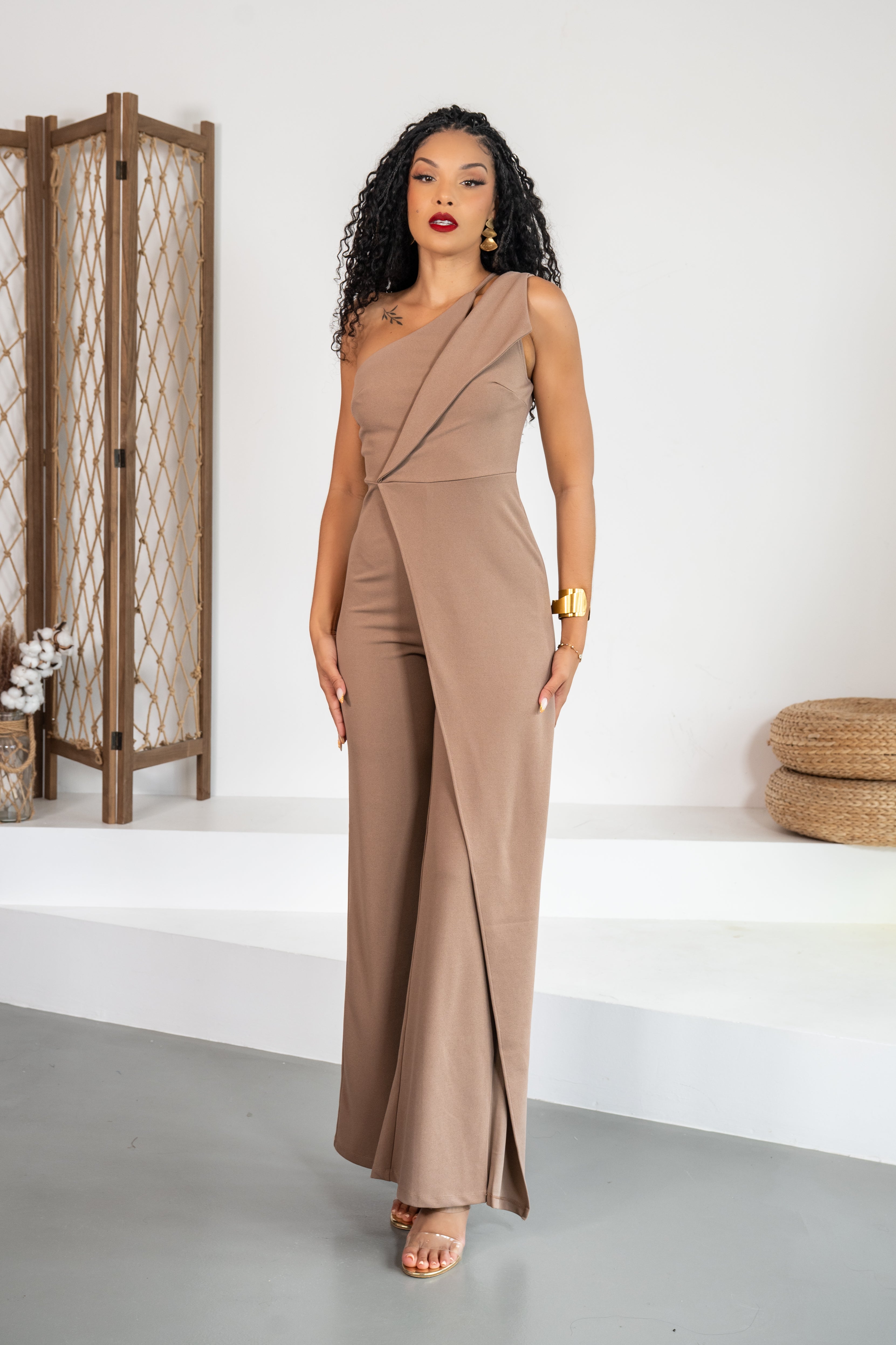 Elara - Combinaison asymétrique taupe