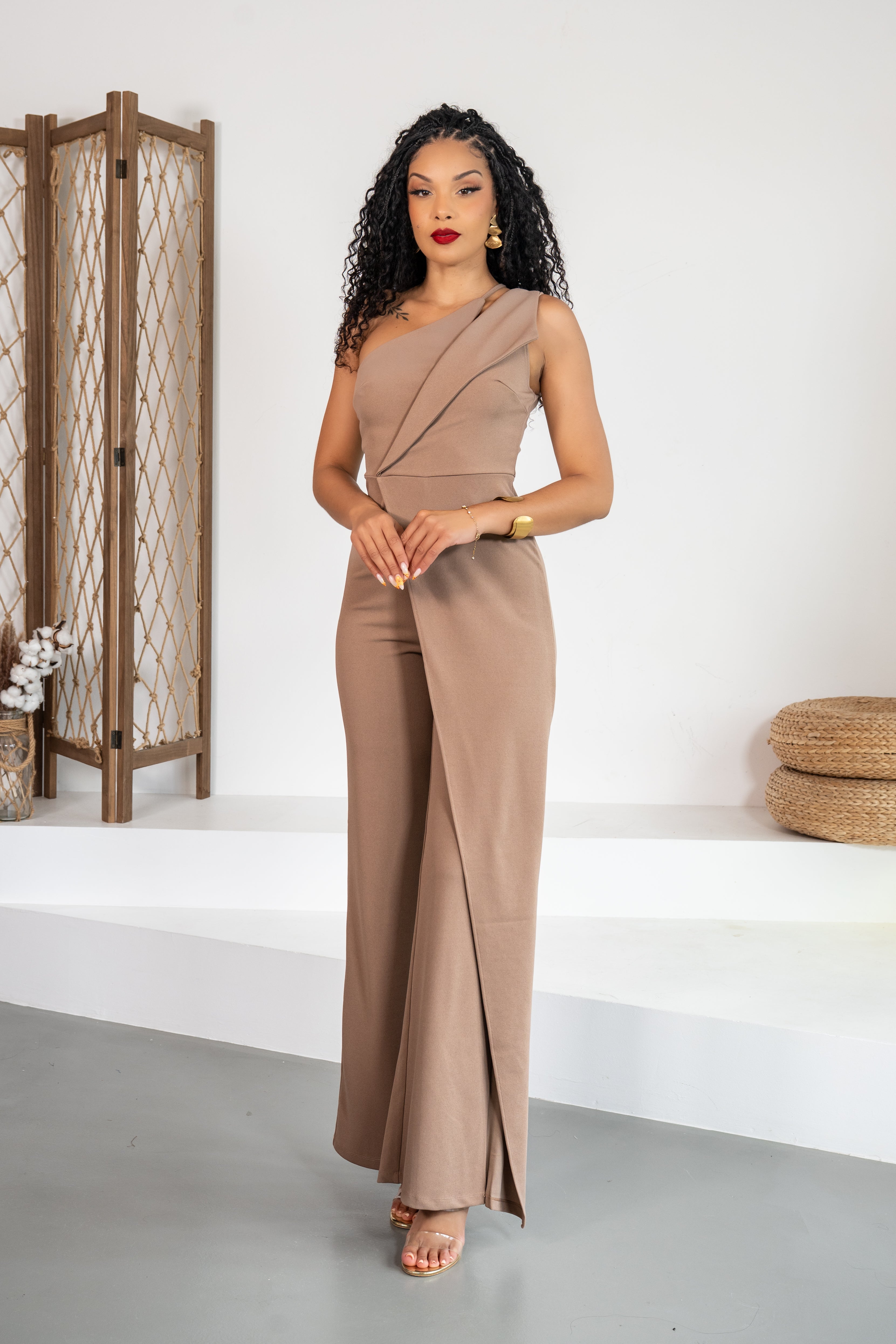 Elara - Combinaison asymétrique taupe