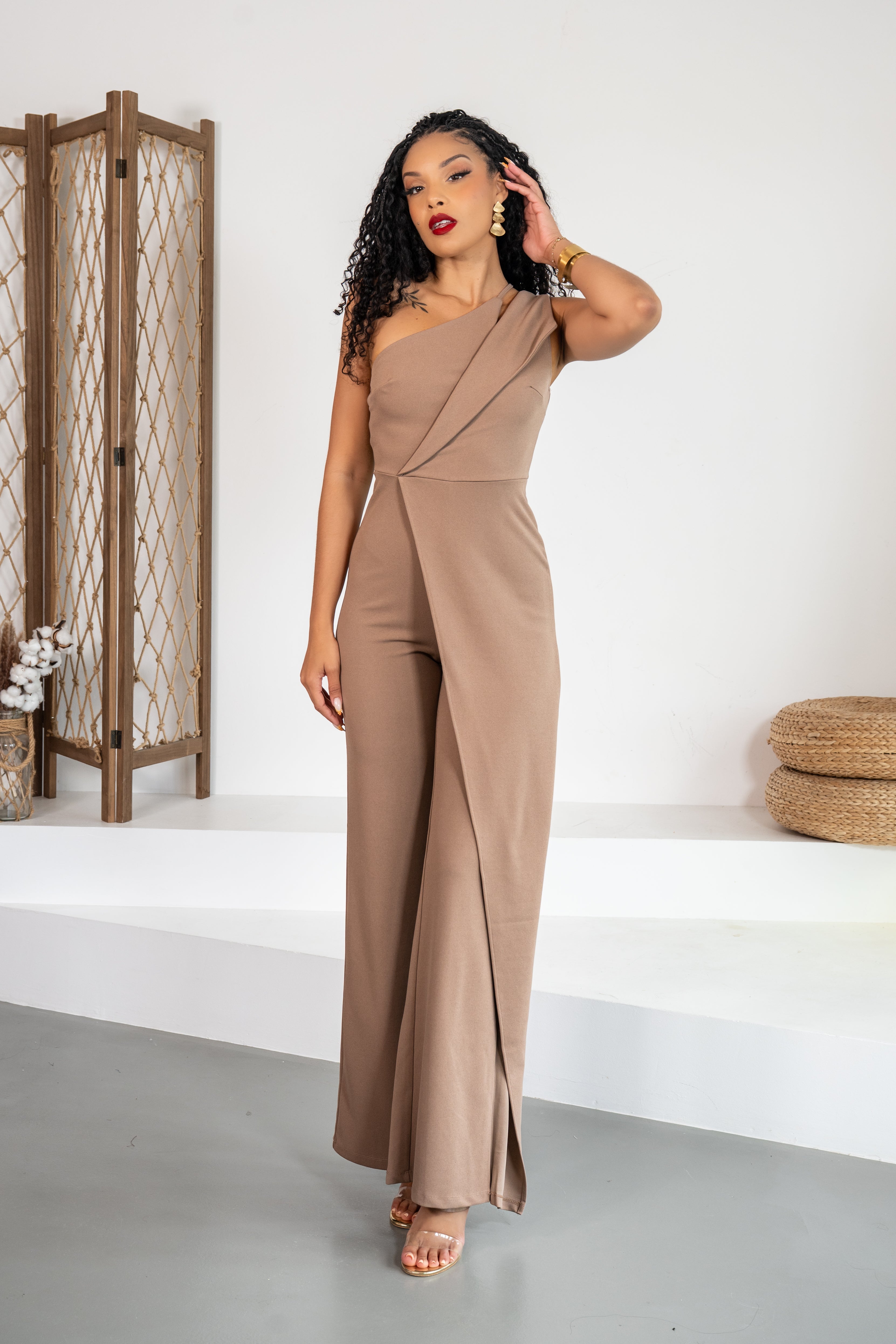 Elara - Combinaison asymétrique taupe