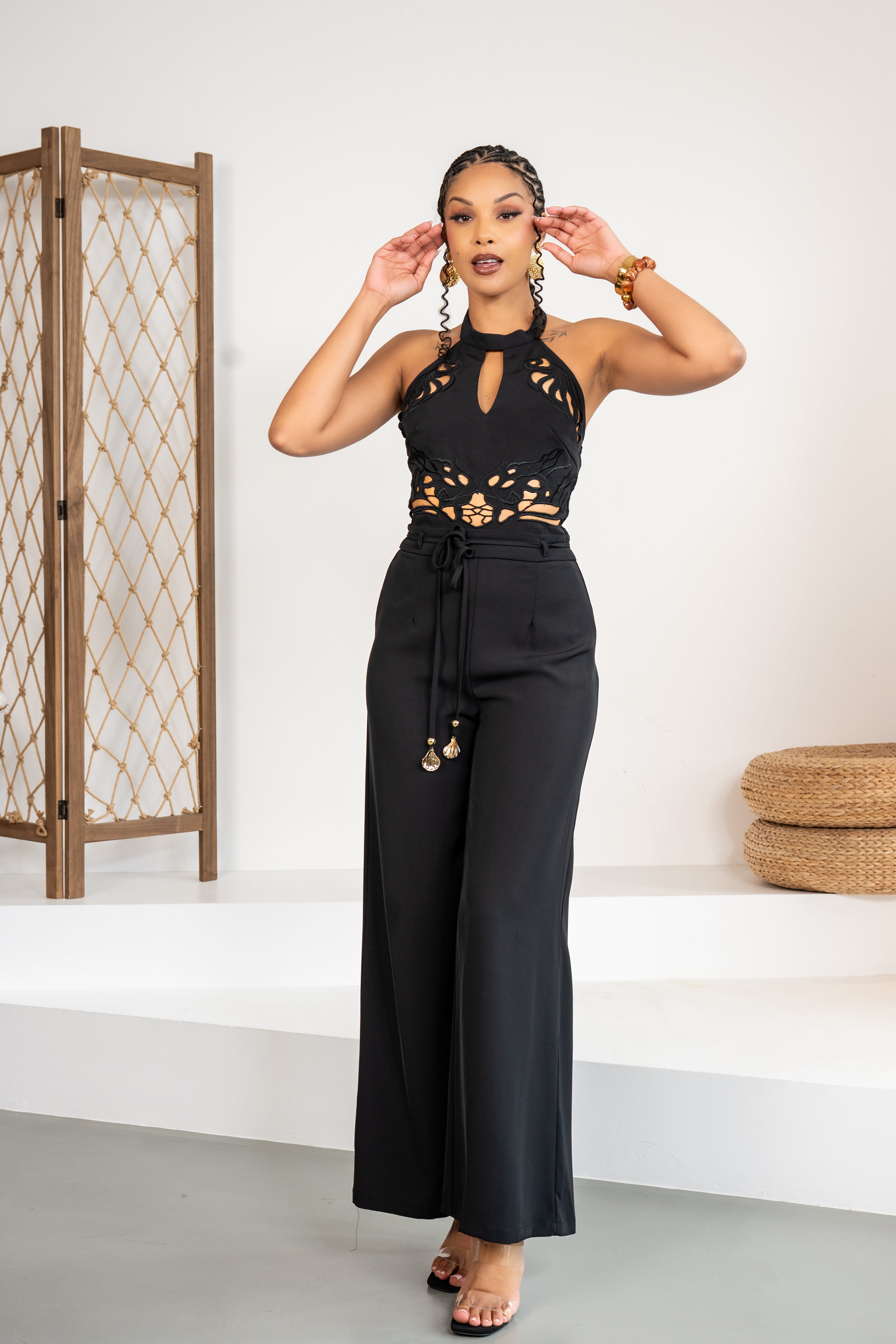 Bold Opening - Combinaison ajourée noire